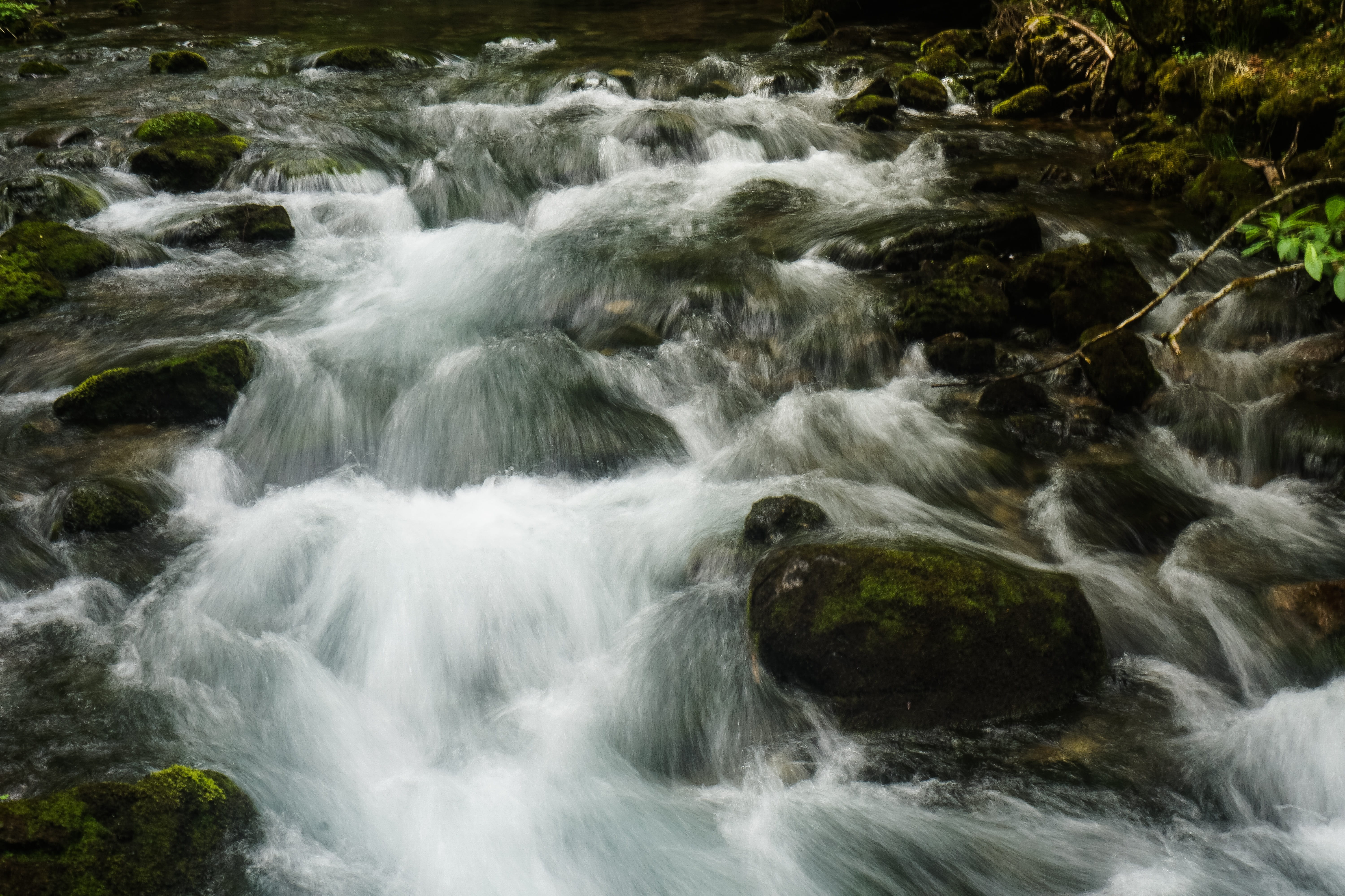 blurred motion, landscape water, River, kleinwalsertal, summer, land, environment, walk, beauty in nature, shadow, flowing water, cool, shady, no people, HD Wallpaper