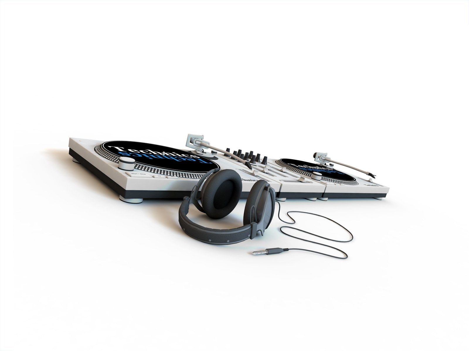 Music, cut out, no people, metal, stapler, close-up, single object, office supply, high angle view, black, equipment, still life, 720P, studio shot, Headphones, HD Wallpaper