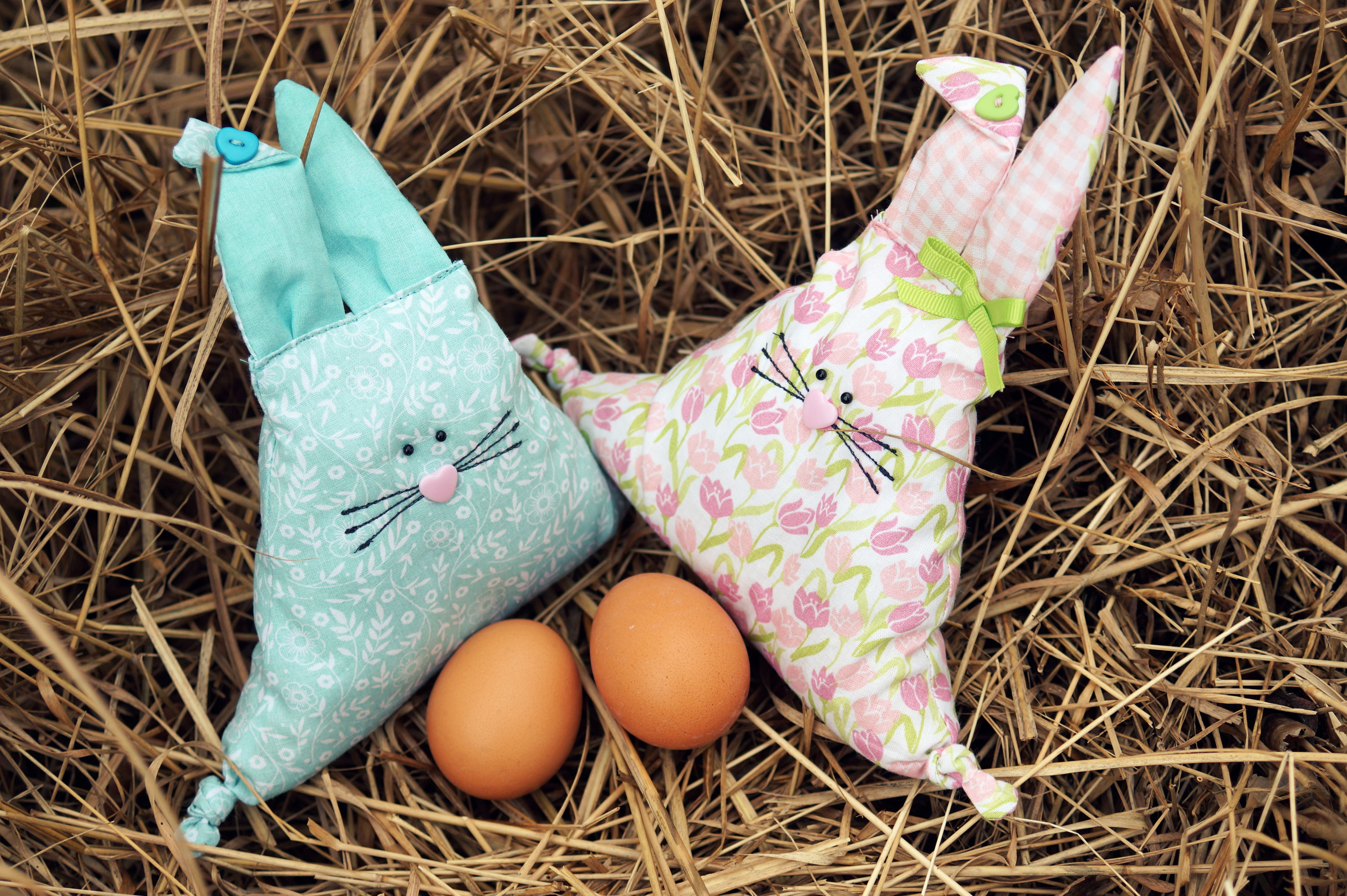 easter, pillow, straw, rabbit ears, fabric, celebration, food, easter figures, sewn, happy easter, easter egg, egg, nature, holiday, creativity, pink color, HD Wallpaper