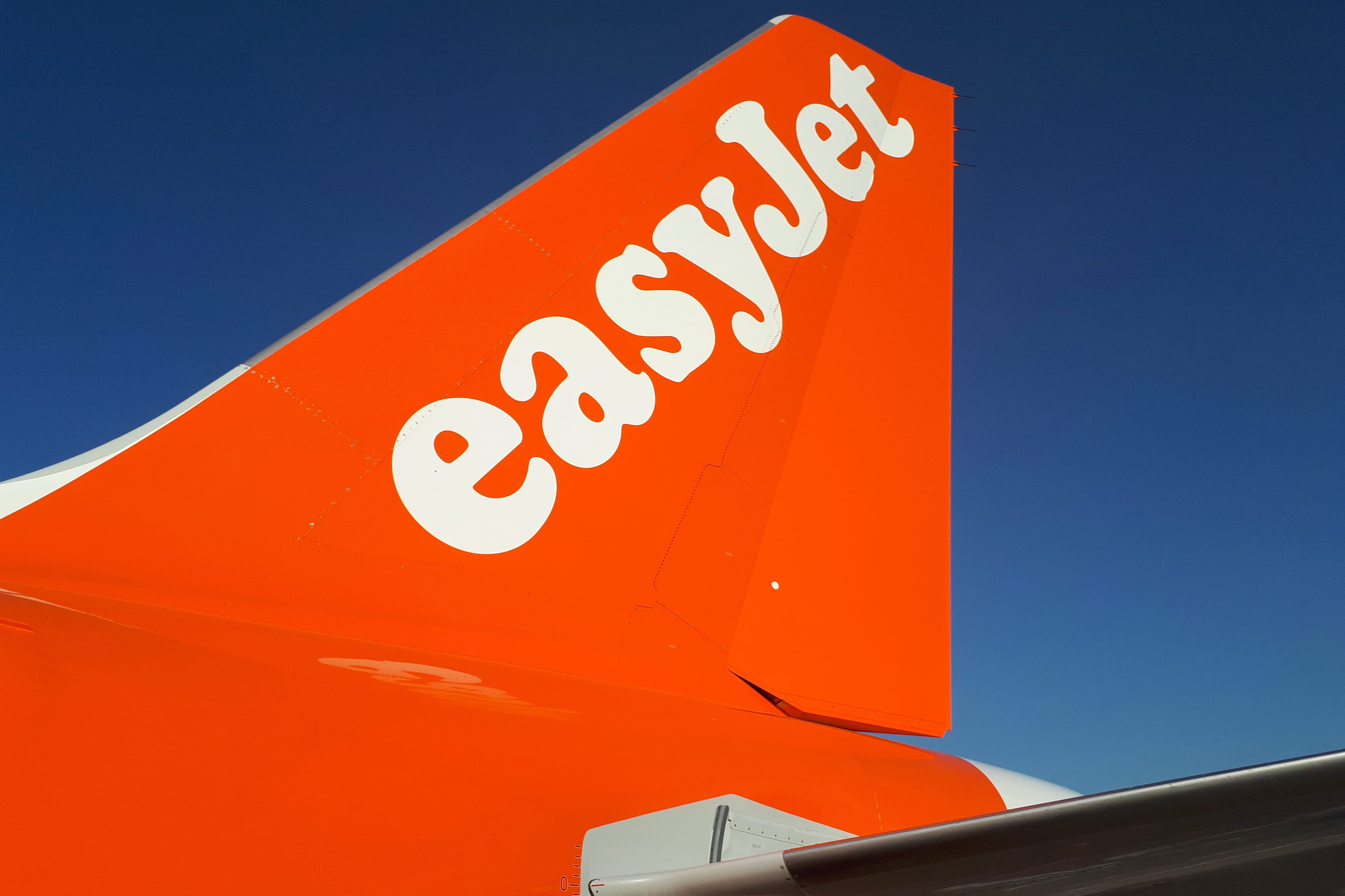 mode of transportation, passenger aircraft, no people, orange color, jumdo, airline, nature, communication, outdoors, metal, blue, flyer, transport, travel, HD Wallpaper