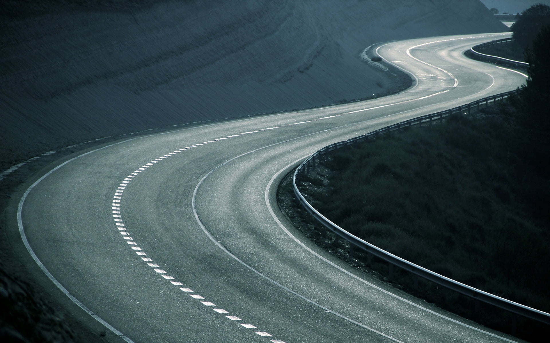 transportation, 1080P, travel, asphalt, journey, lane, s-shape, driving, mode of transportation, outdoors, backgrounds, bends, sign, turns, speed, winding Road, HD Wallpaper