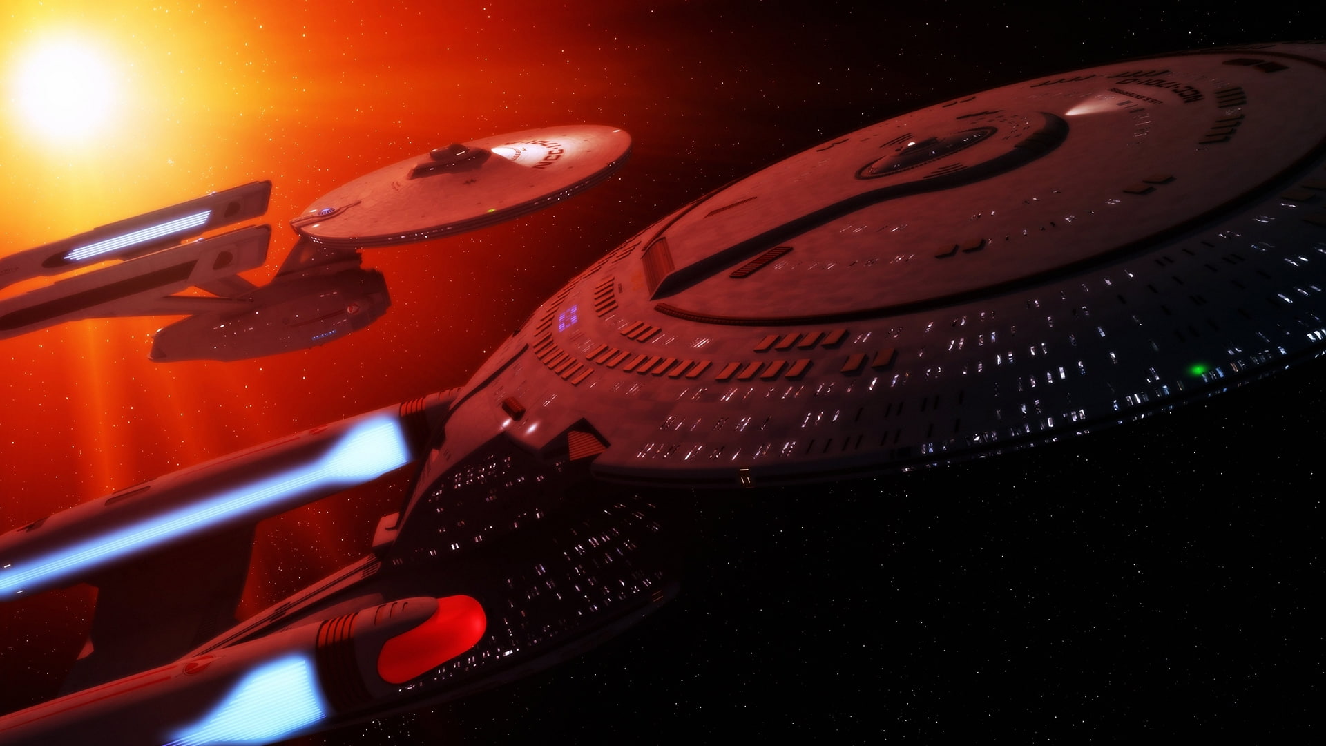 high angle view, no people, detail, water, night, 1080P, close-up, car, sci-fi, music, red, indoors, star trek, reflection, Movies, transportation, starship enterprise, HD Wallpaper
