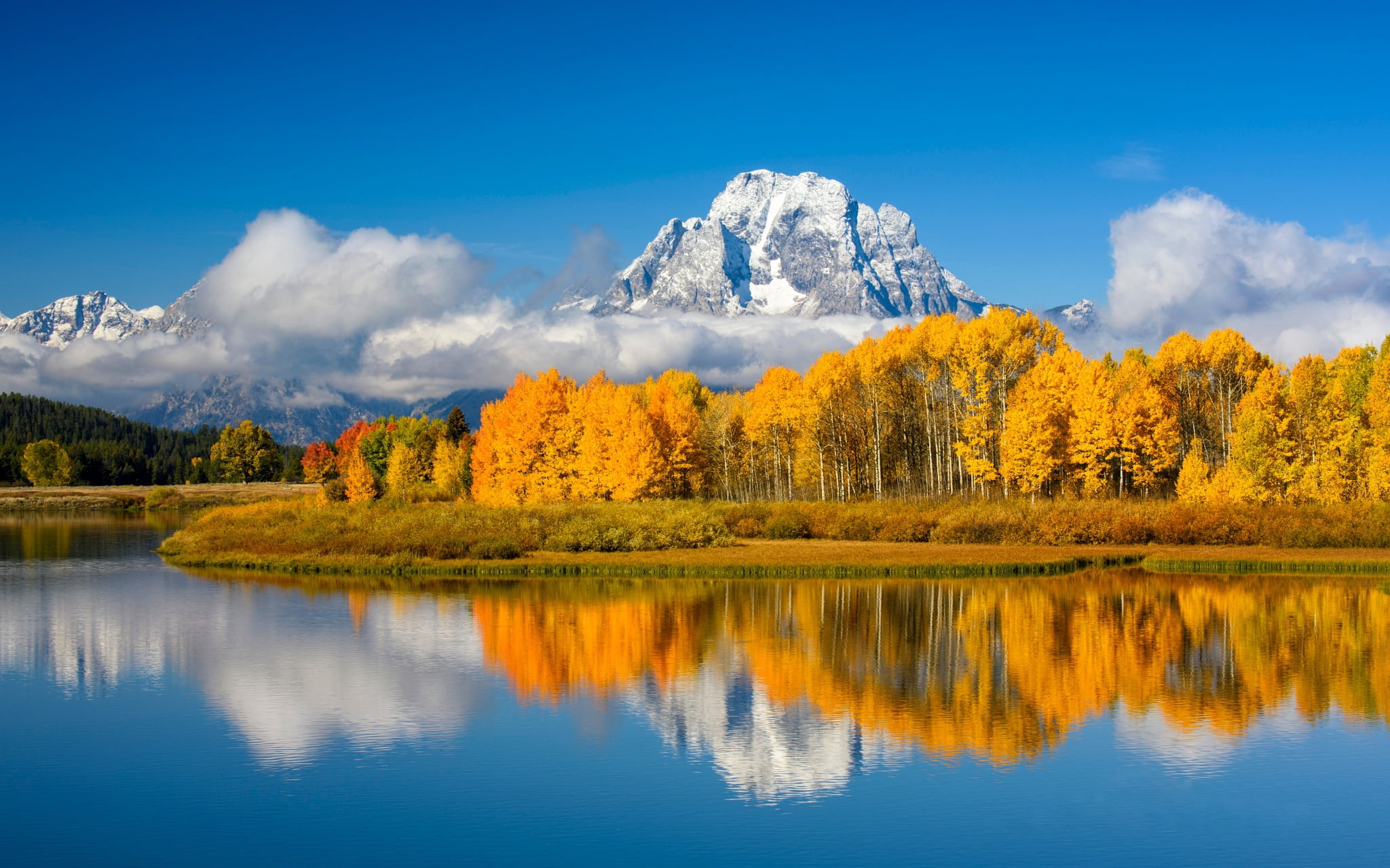 change, reflection, water, sky, outdoors, Oxbow Bend Lake, nature, lake, idyllic, tranquil scene, waterfront, tranquility, non-urban scene, plant, scenics - nature, HD Wallpaper