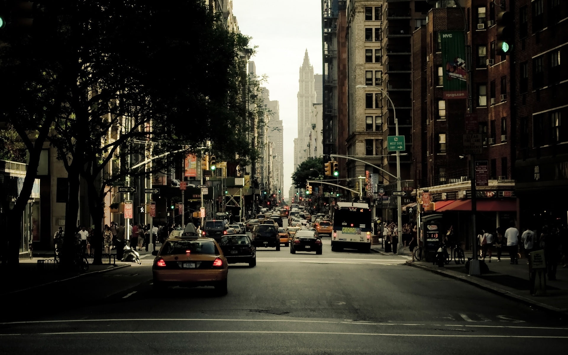 City, Street, Cars, Skyscrapers, People, New, 1080P, York, HD Wallpaper