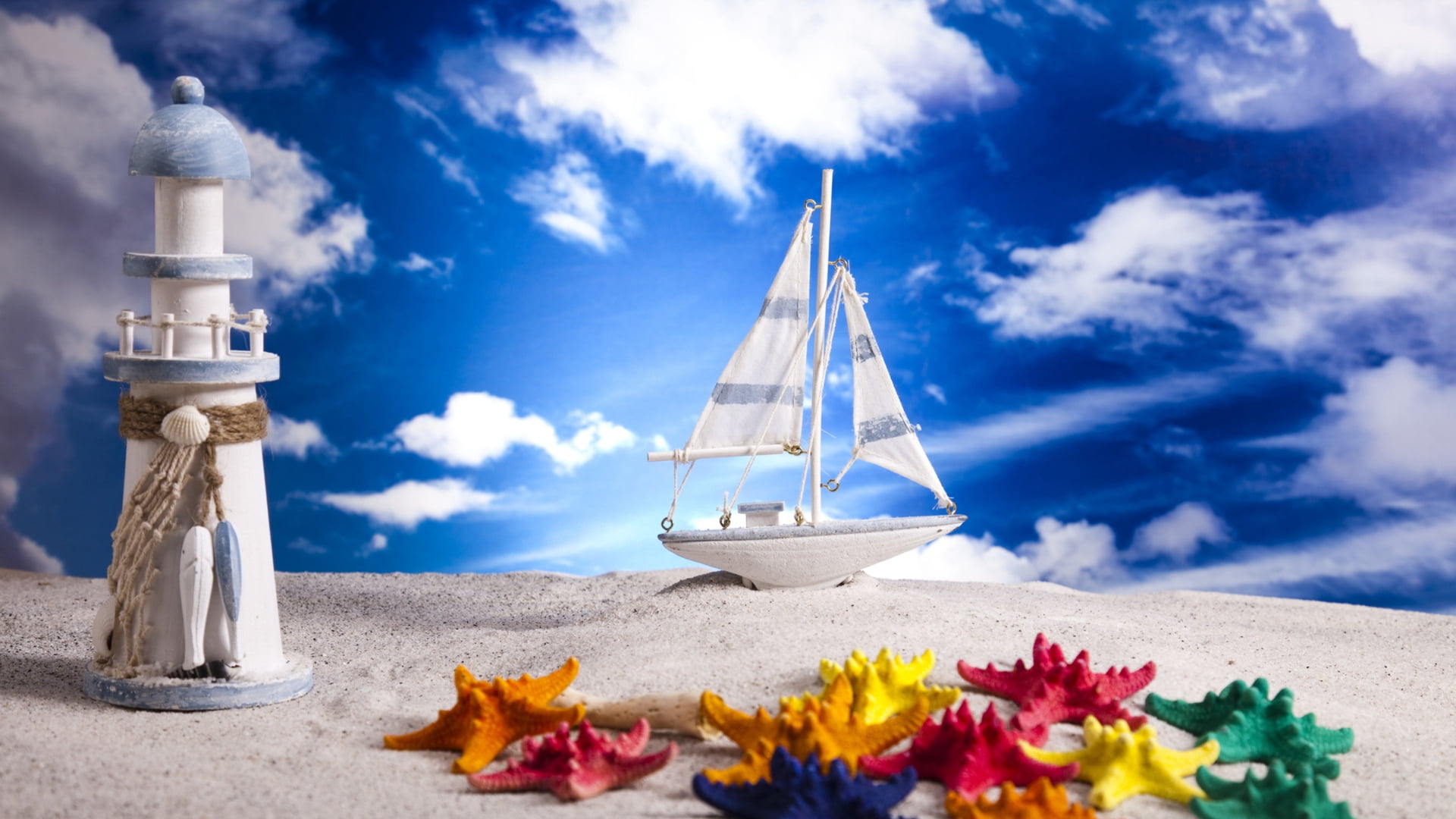 layout, wind, water, sand, focus on foreground, travel, coastline, beauty in nature, island, sea stars, cloud - Sky, model, tourism, nautical Vessel, seascape, HD Wallpaper