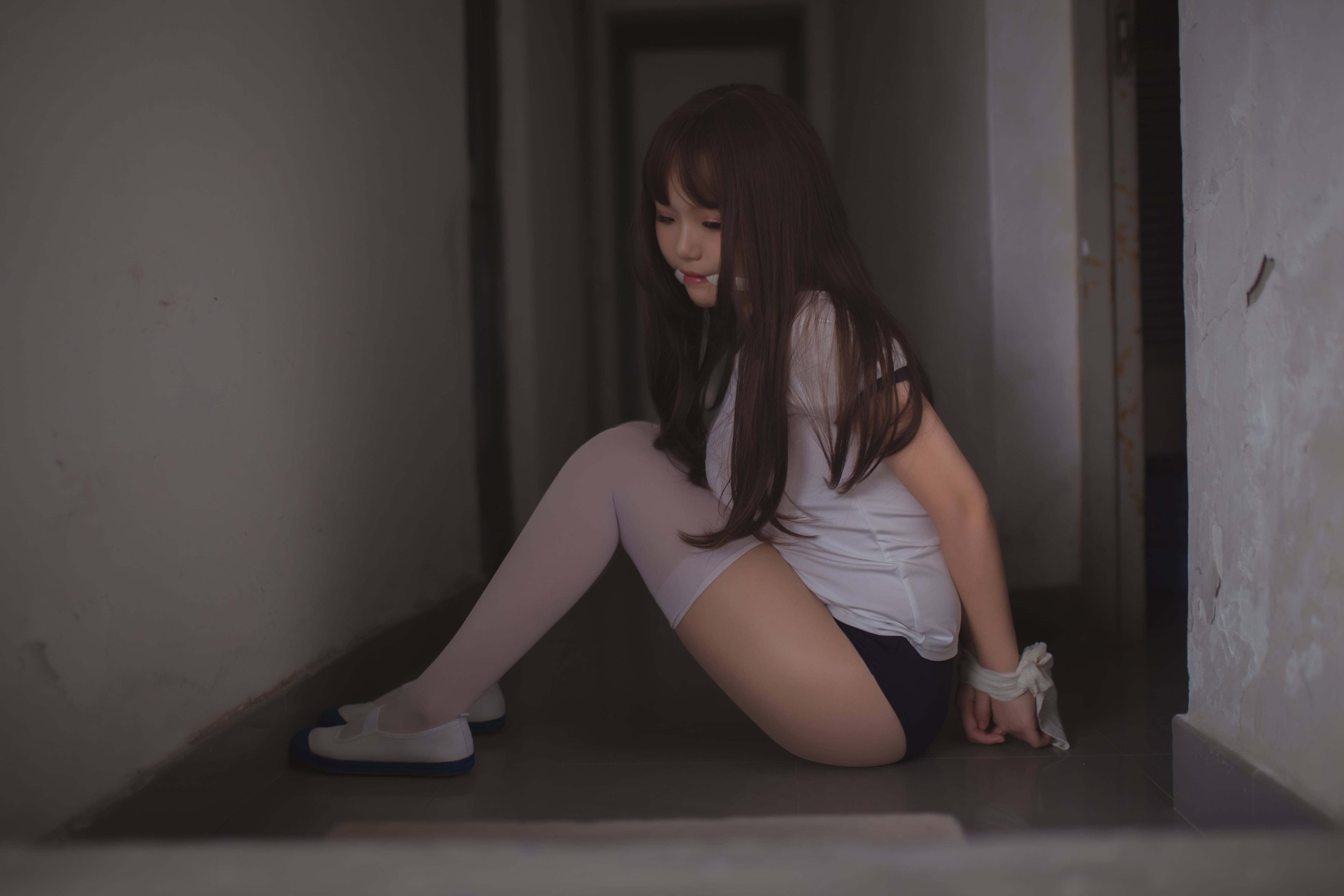 white stockings, Yoko Cos, 5K, women, HD Wallpaper