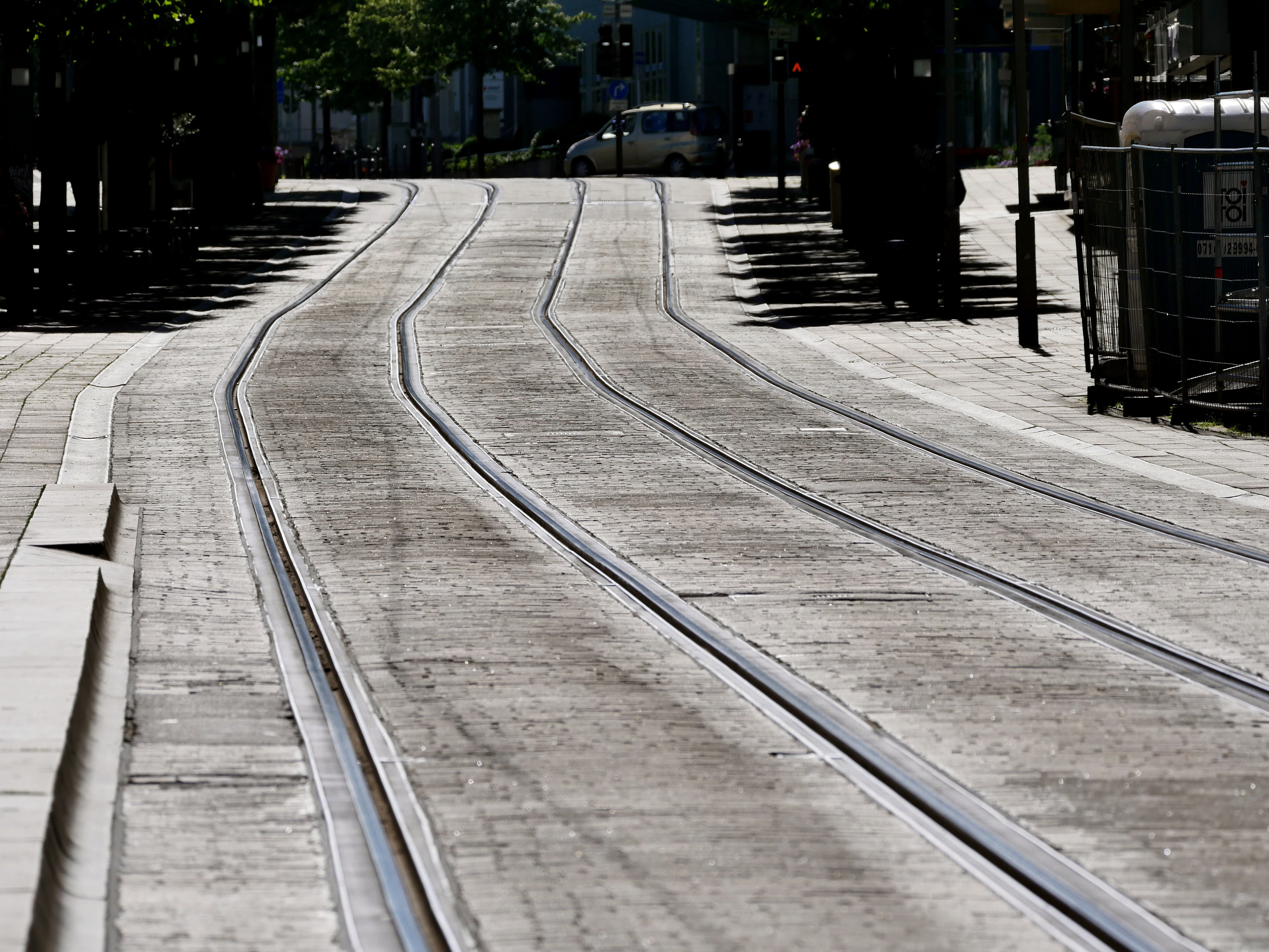 trace, target, 5K, railway line, no people, detours, track, in a row, rail traffic, transportation, city, nature, floor, gray, built structure, railway tracks, HD Wallpaper