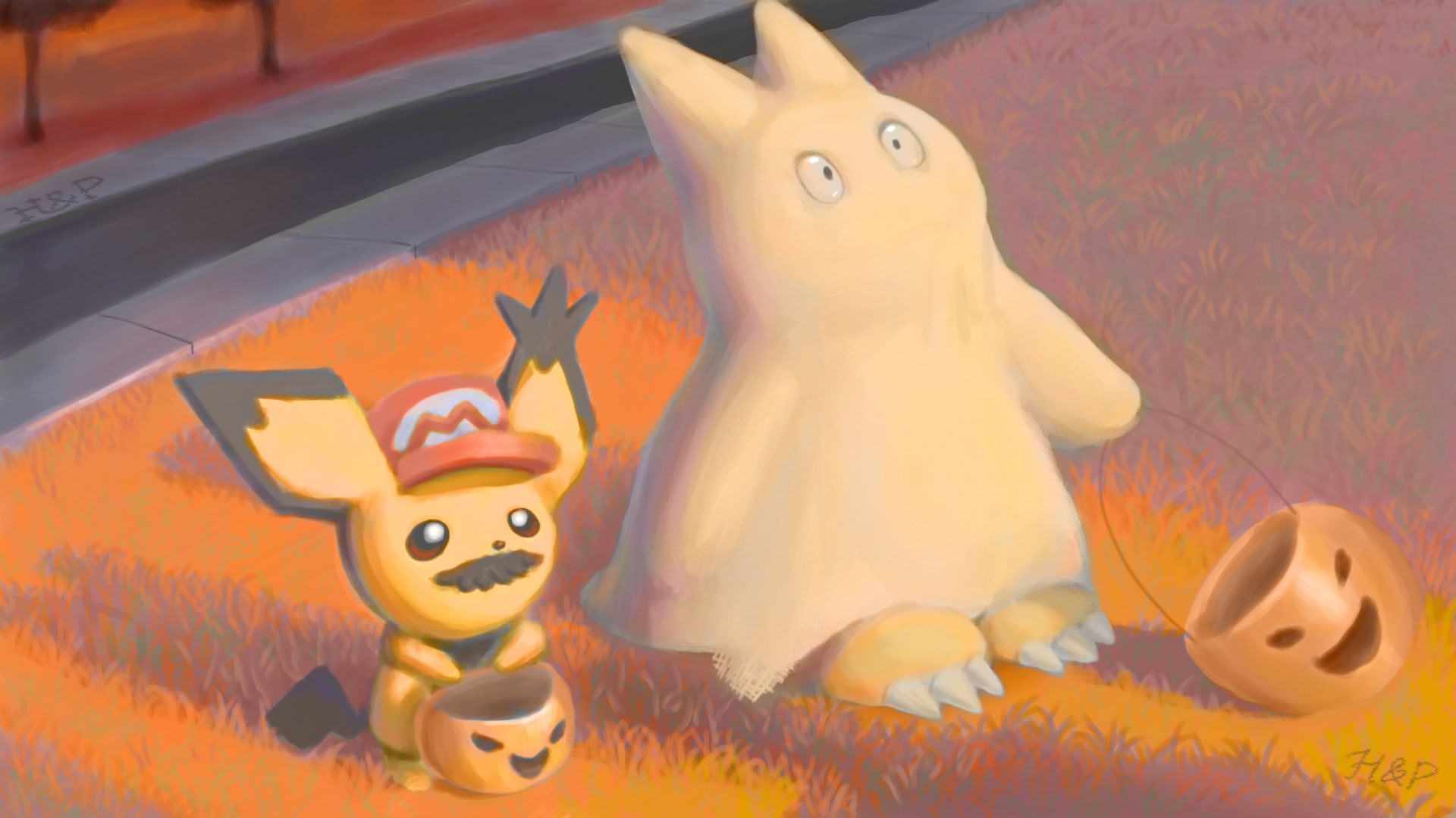 cat, Halloween, indoors, toy, Pichu, still life, craft, feline, 1080P, creativity, close-up, celebration, figurine, no people, art and craft, Super Mario, HD Wallpaper