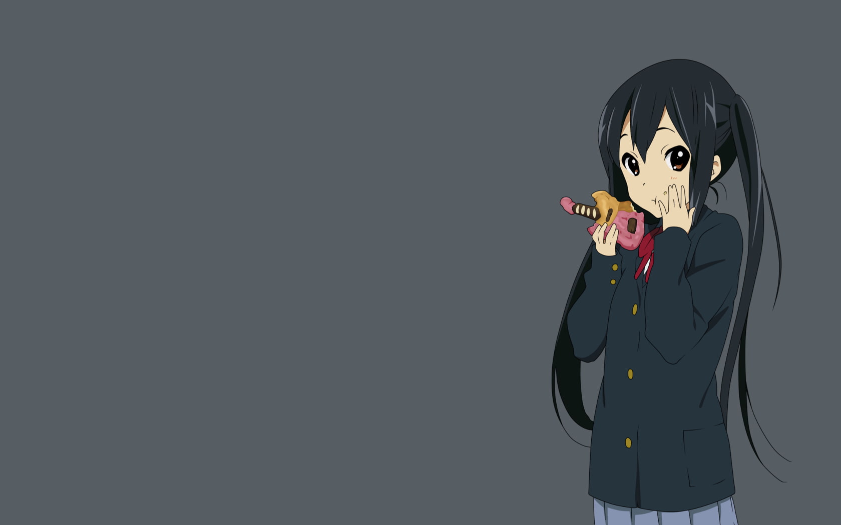 obscured face, suit, disguise, standing, anime, Nakano Azusa, one person, cookies, 720P, representation, front view, anime girls, cut out, women, studio shot, HD Wallpaper