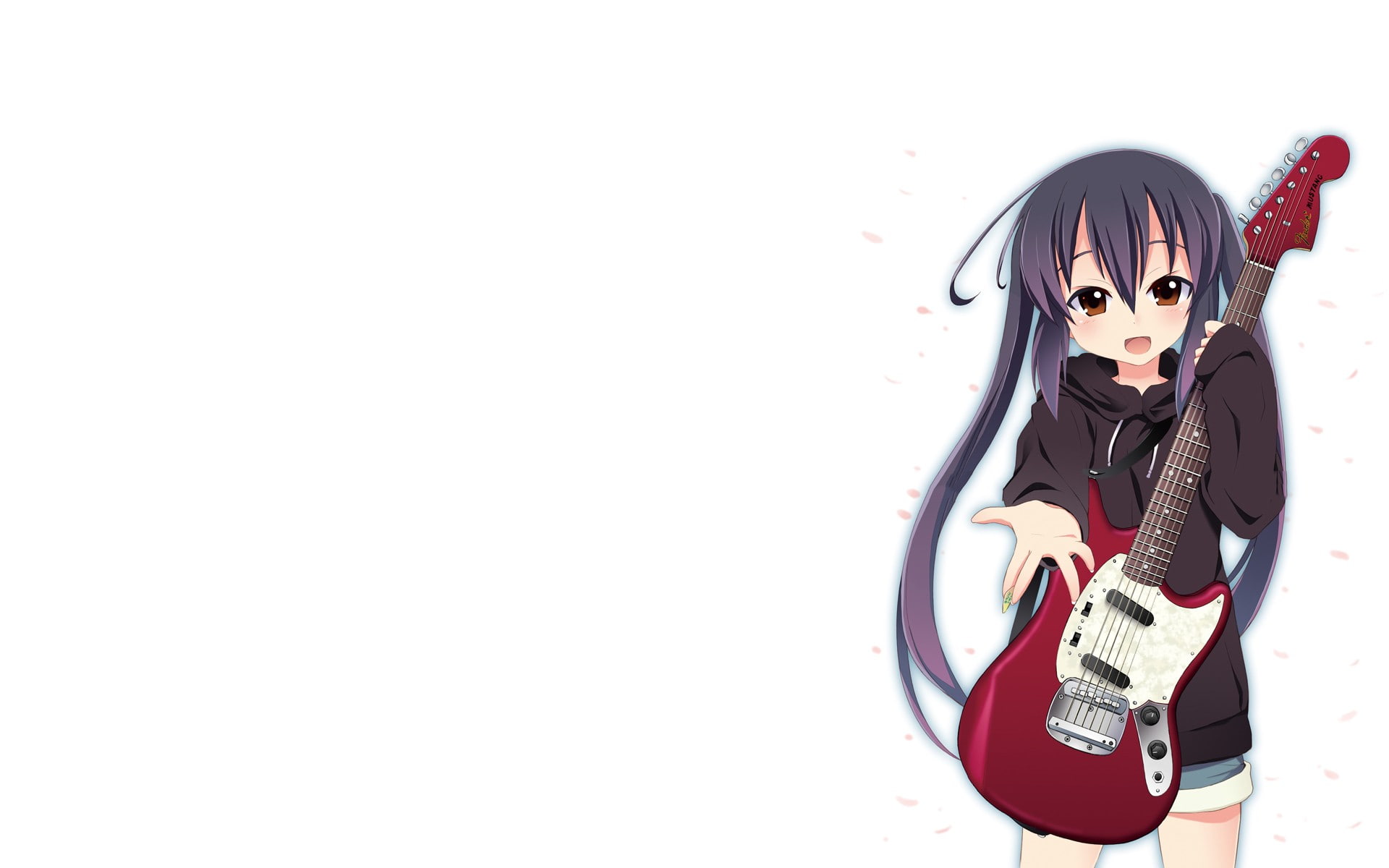 1080P, guitar, anime, anime girls, K-ON!, Nakano Azusa, HD Wallpaper