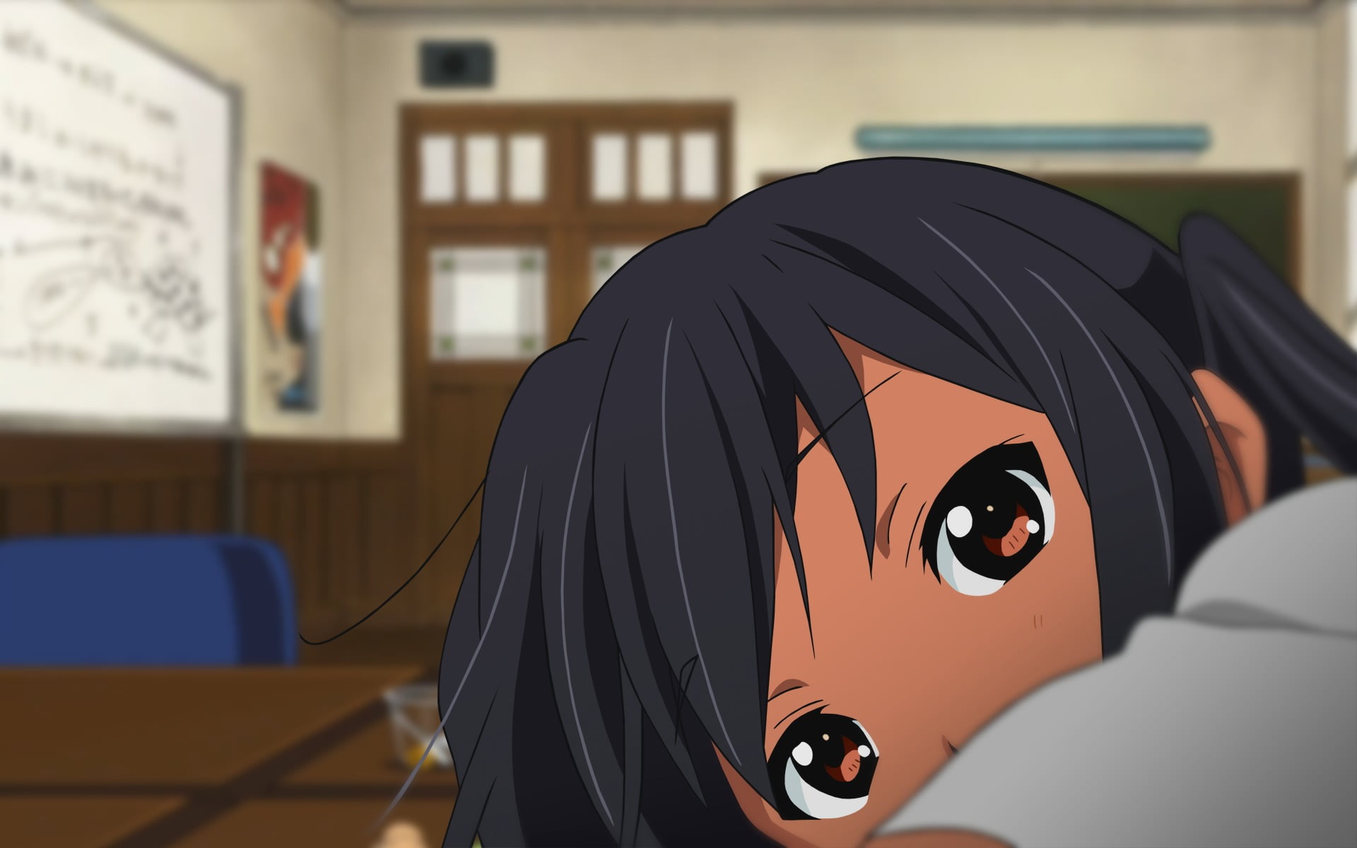anime girls, 1080P, representation, side view, home interior, lifestyles, focus on foreground, Nakano Azusa, anime, K-ON!, table, arts culture and entertainment, HD Wallpaper