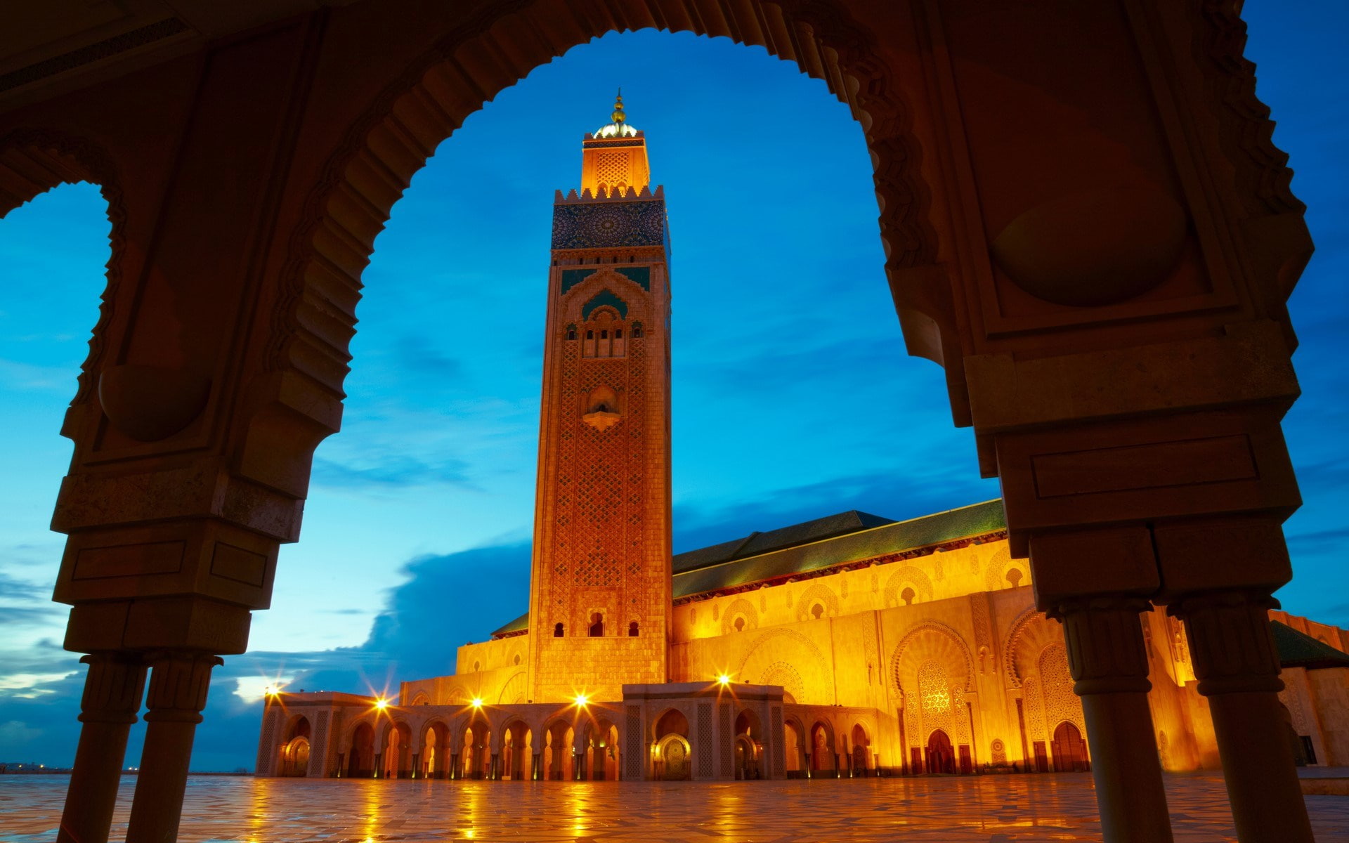 hassan ii mosque, 1080P, HD Wallpaper