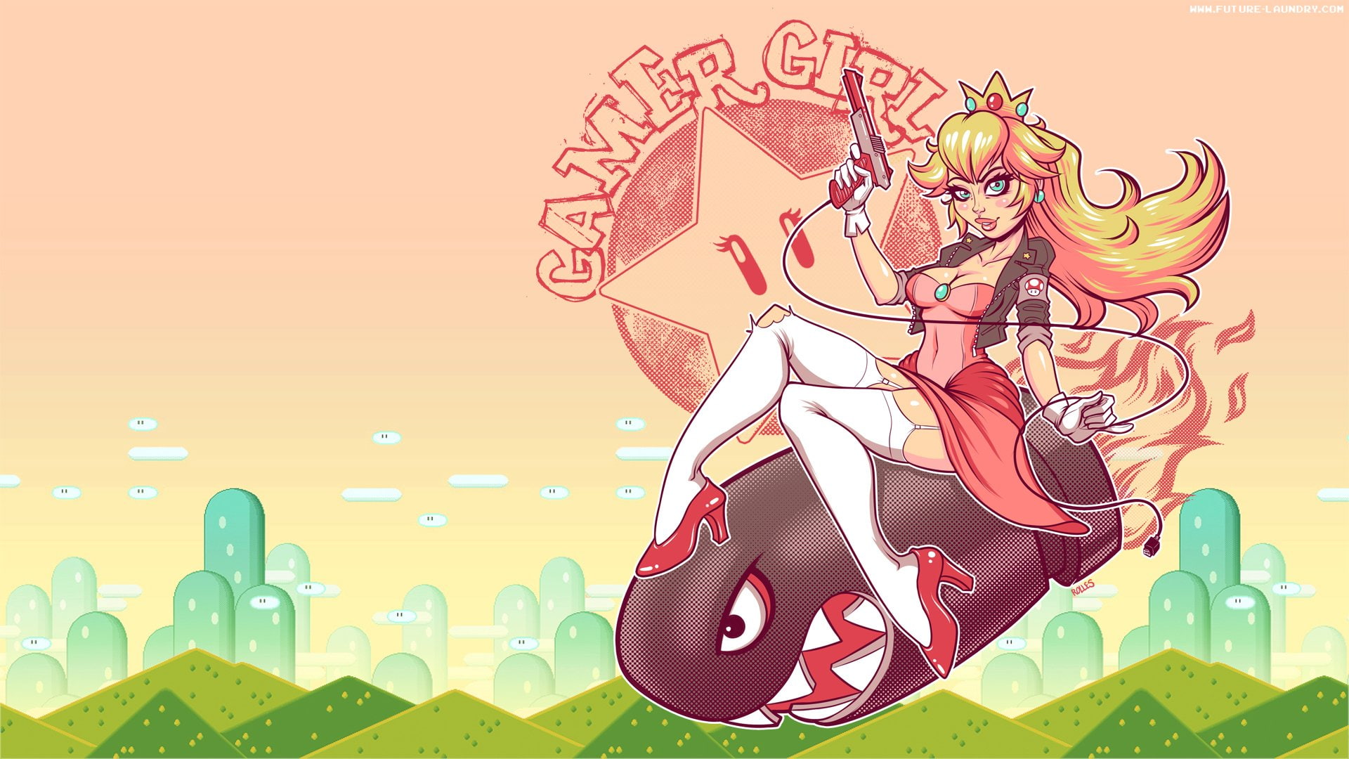 1080P, Bullet Bill, Mario, Super Mario Bros., Princess Peach, Banzai Bill, HD Wallpaper