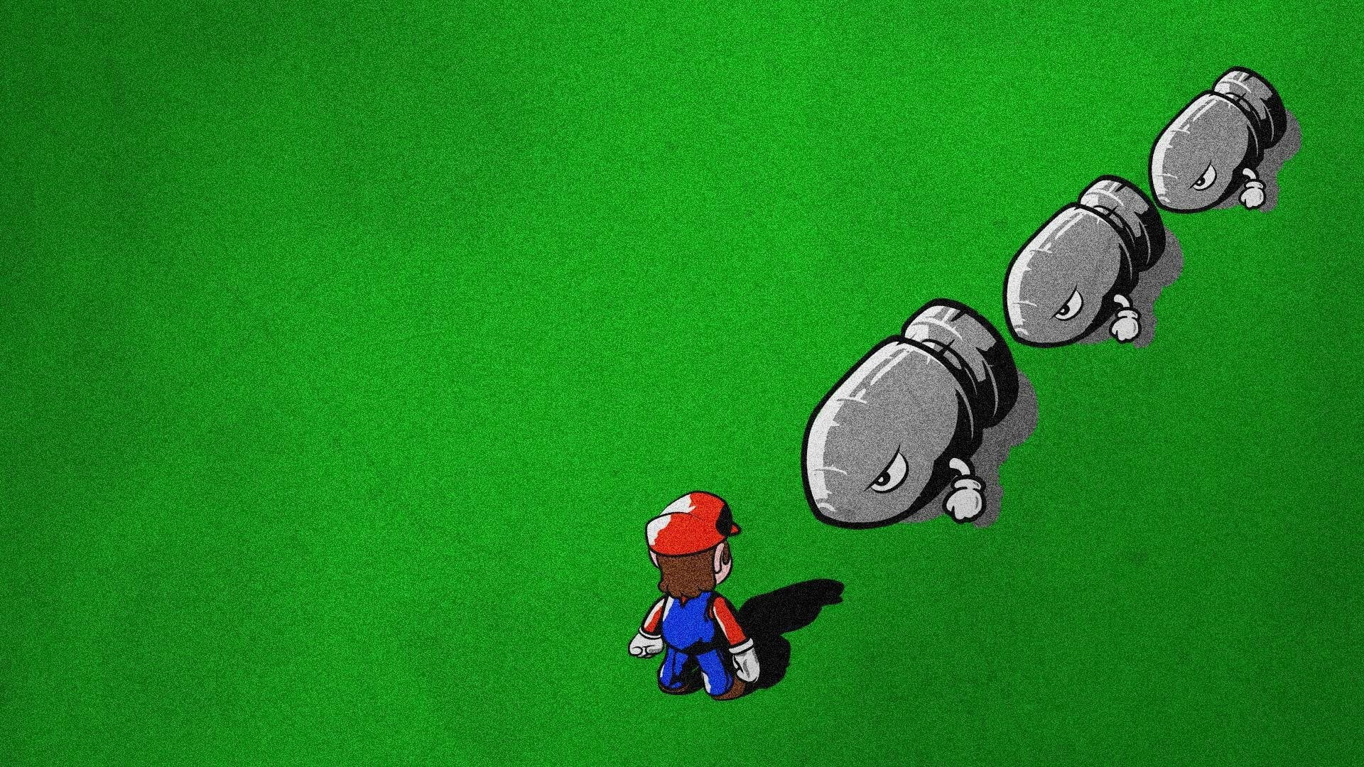 directly above, casual clothing, Super Mario Bros., green color, copy space, green background, high angle view, people, sport, men, activity, nature, Mario, HD Wallpaper