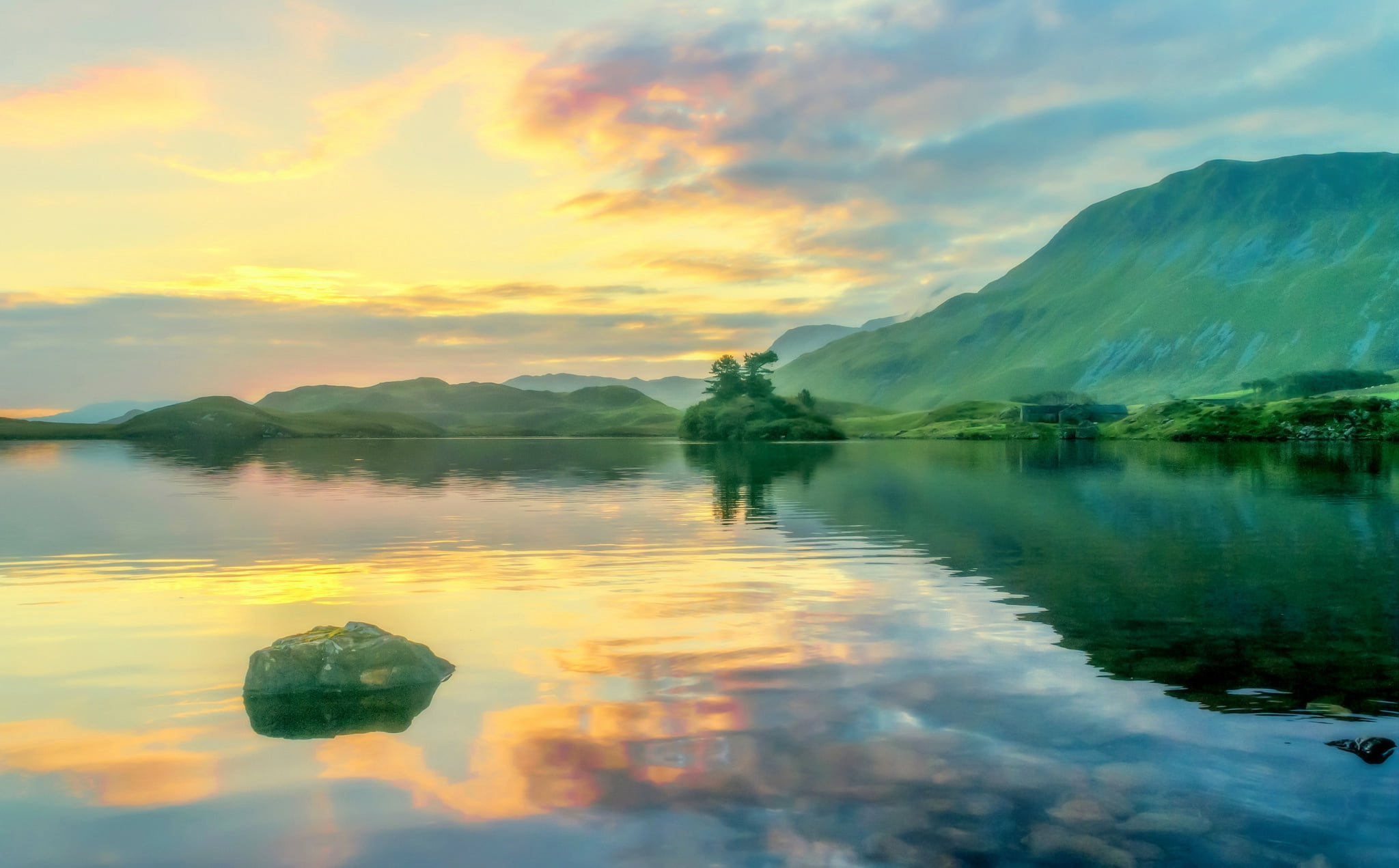 solid, mountain, sky, nature, idyllic, tranquil scene, clouds, Llyn Cregennan, no people, Wales, water, lake, waterfront, non-urban scene, outdoors, tranquility, HD Wallpaper