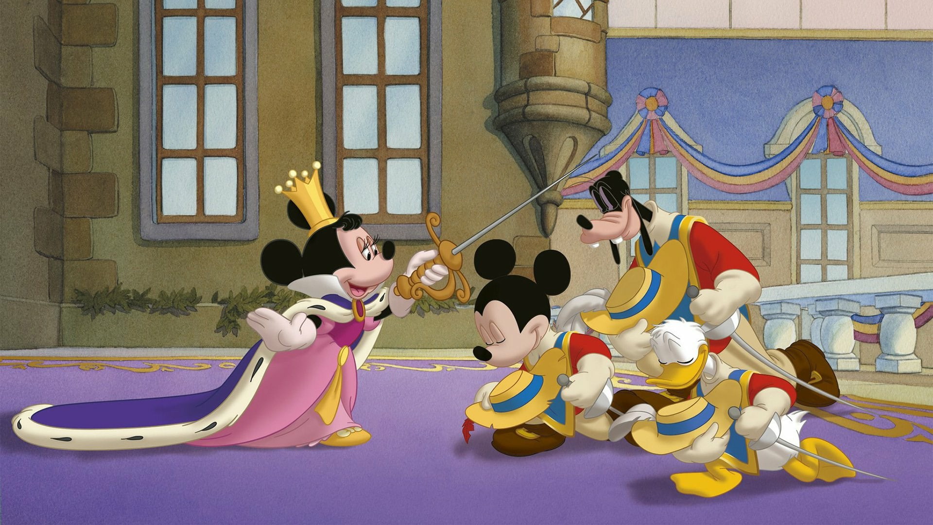 mickey donald goofy the three musketeers, 1080P, HD Wallpaper
