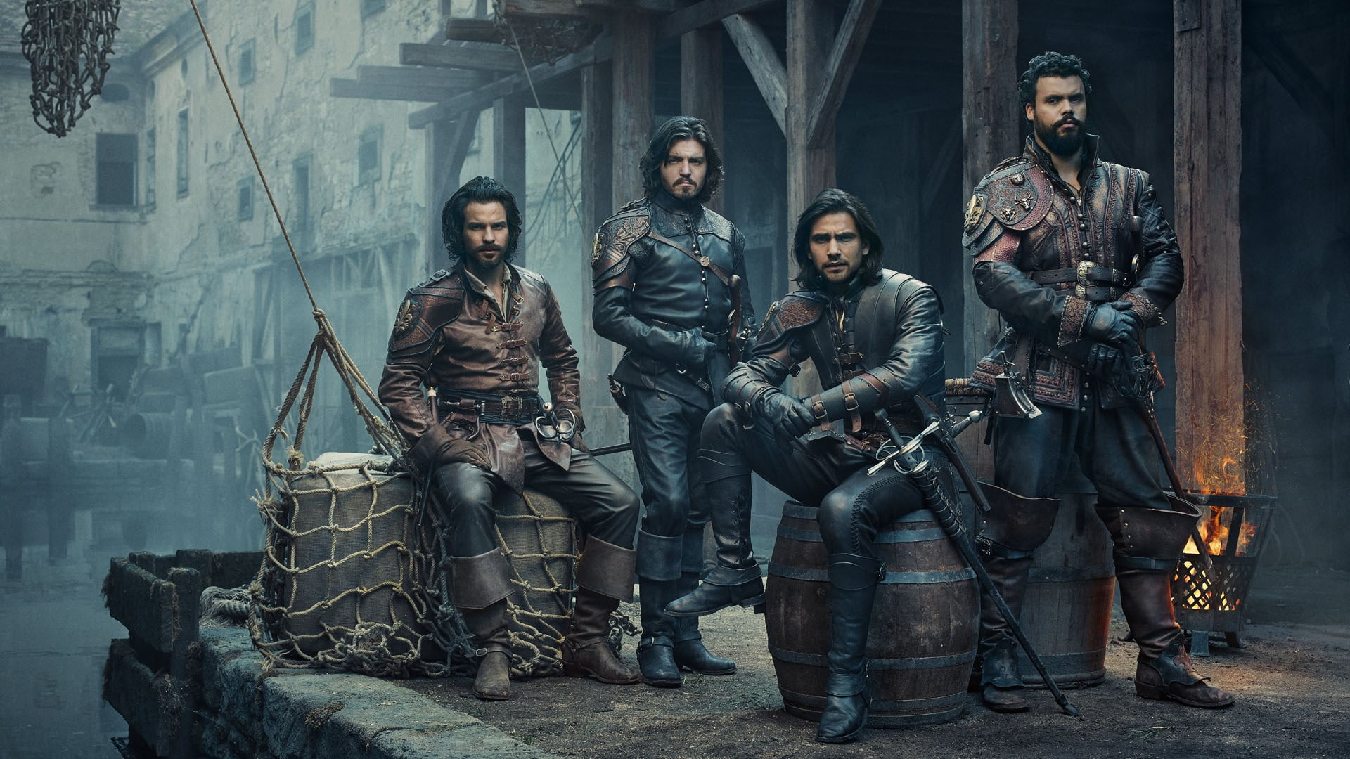 protection, conflict, men, the musketeers, 1080P, weapon, holding, full length, group of people, males, building, security, people, portrait, architecture, HD Wallpaper