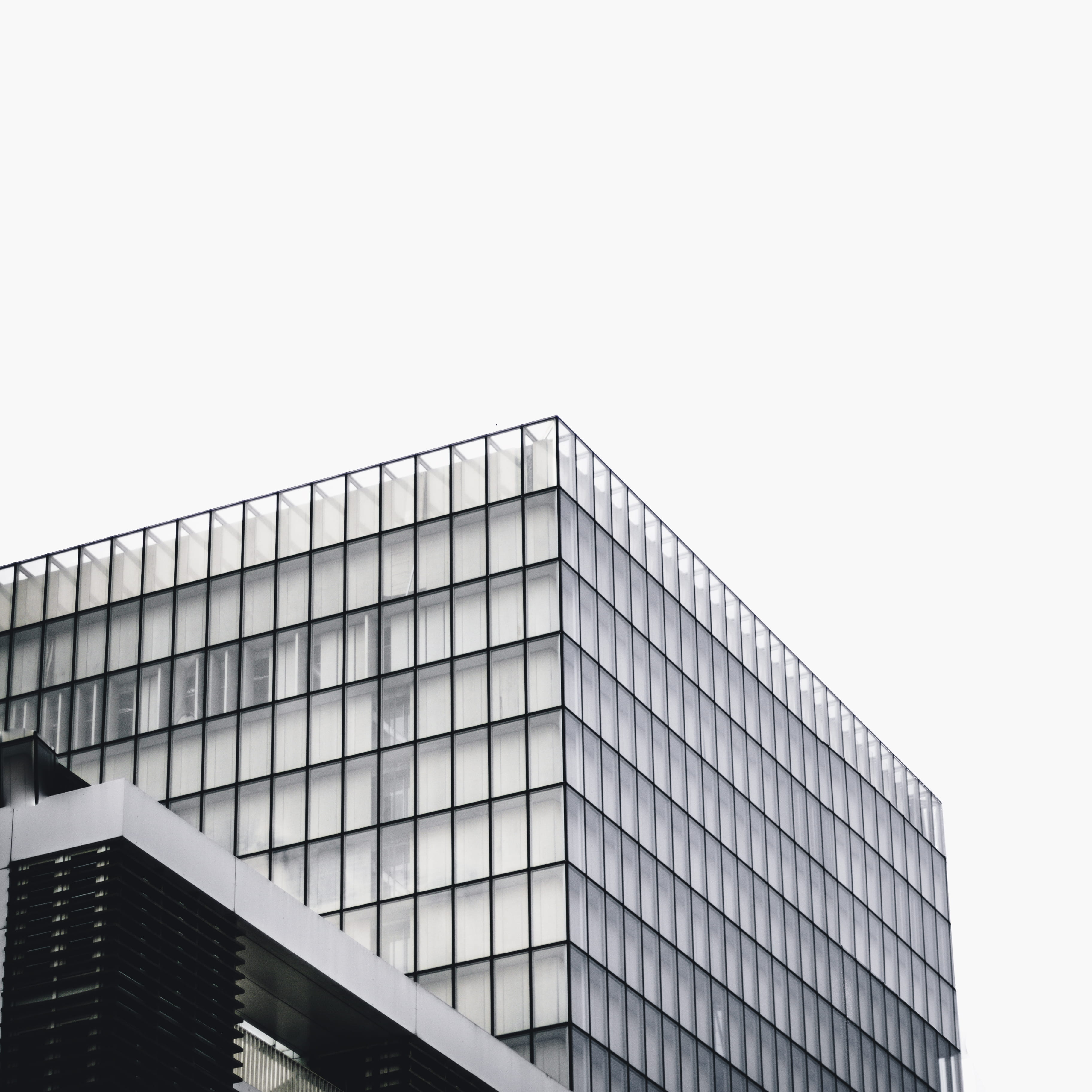 angle, office Building, urban Scene, low, downtown District, white, modern, corner, glass - Material, built Structure, blue, urban, high, office, facade, Phone HD Wallpaper