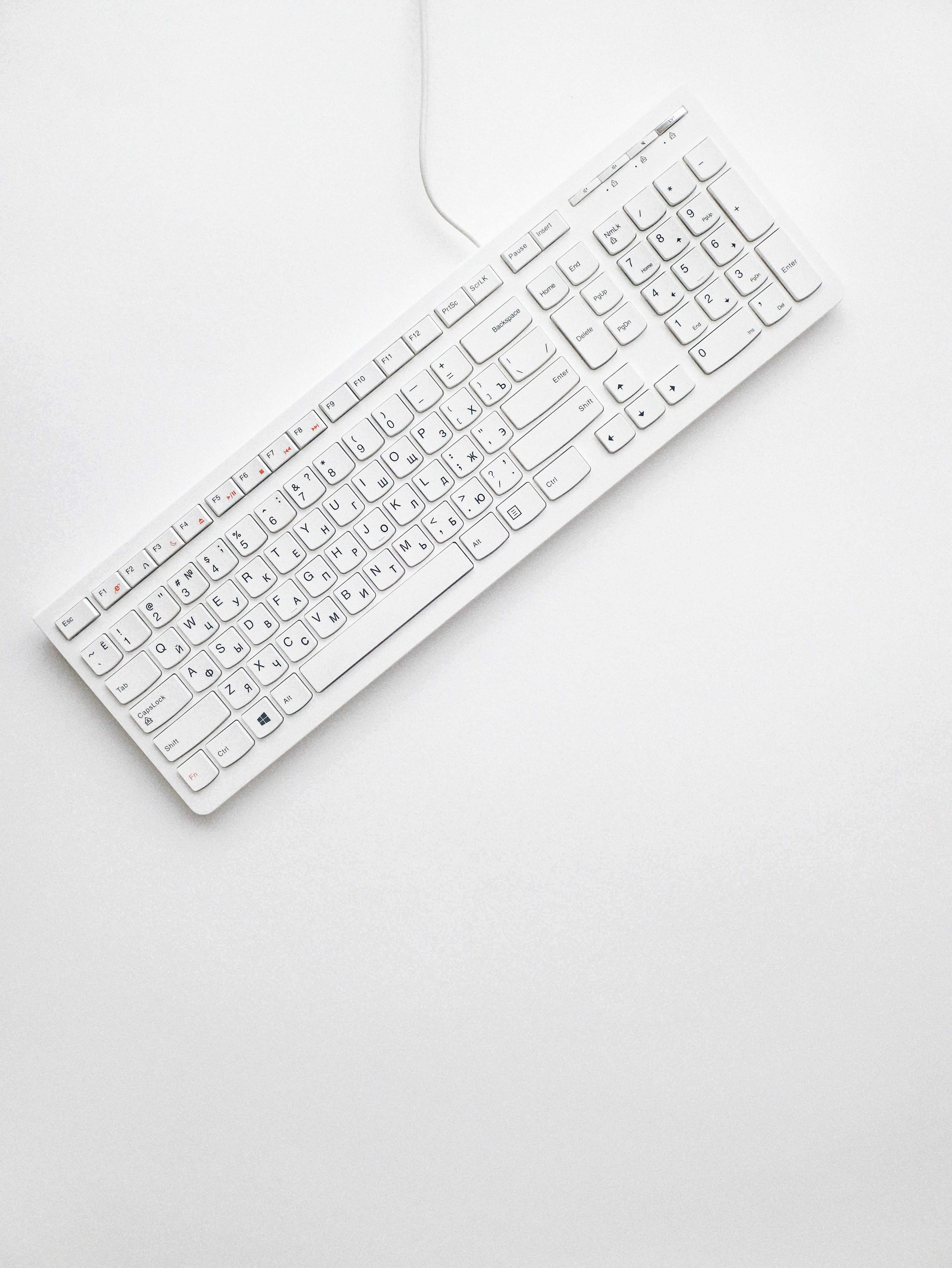 top view, keyboard, white, close-up, high angle view, cut out, photo, connection, computer, buttons, copy space, communication, top, technology, studio shot, Phone HD Wallpaper
