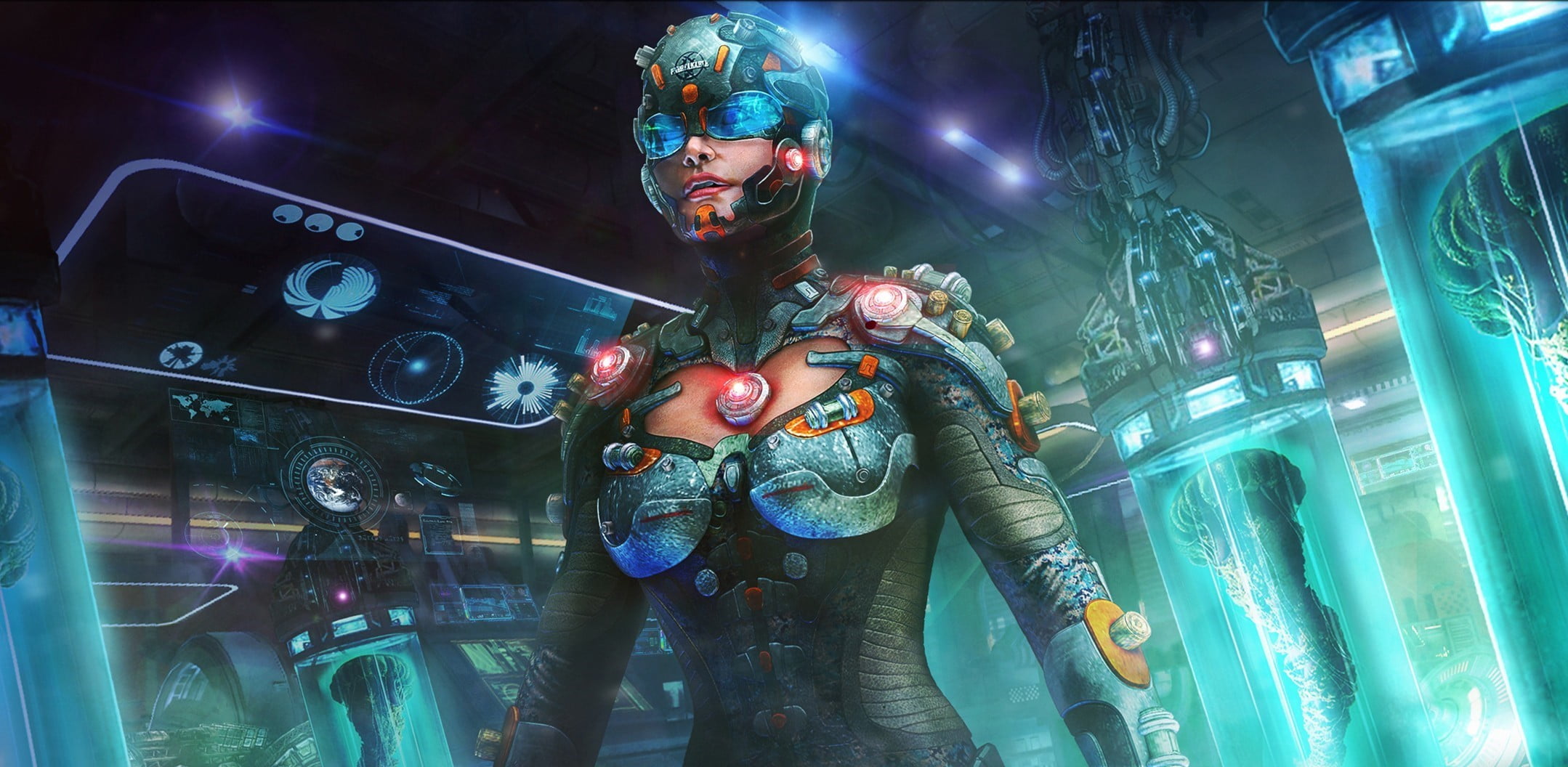 futuristic, 1080P, young adult, artwork, cyborg, real people, science fiction, activity, leisure activity, men, technology, arts culture and entertainment, HD Wallpaper