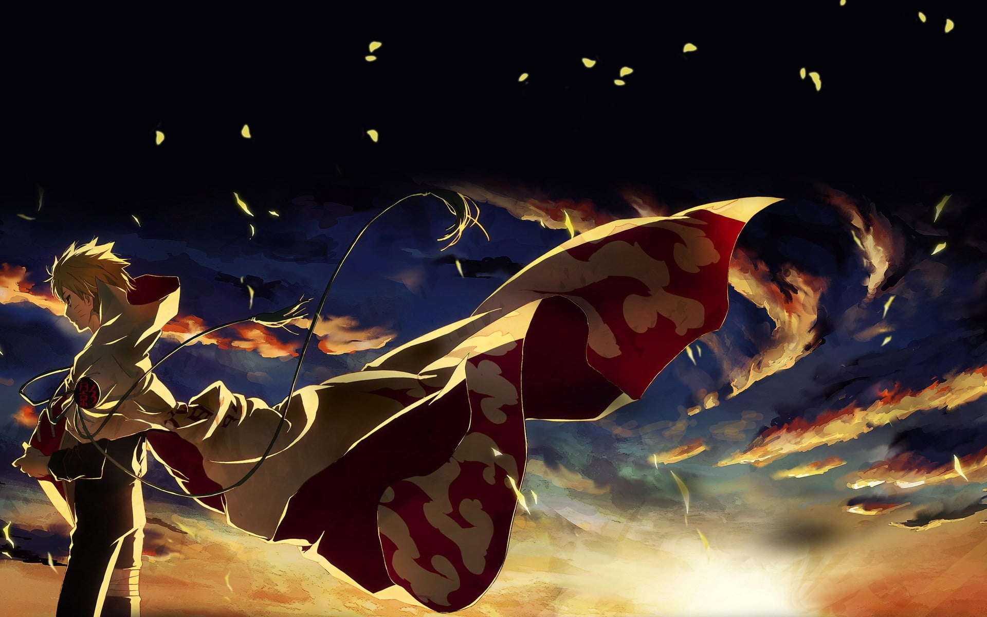 Uzumaki Naruto, outdoors, 1080P, art and craft, real people, robes, fish, cloud - sky, close-up, Naruto Shippuuden, digital composite, Hokage, animal representation, HD Wallpaper