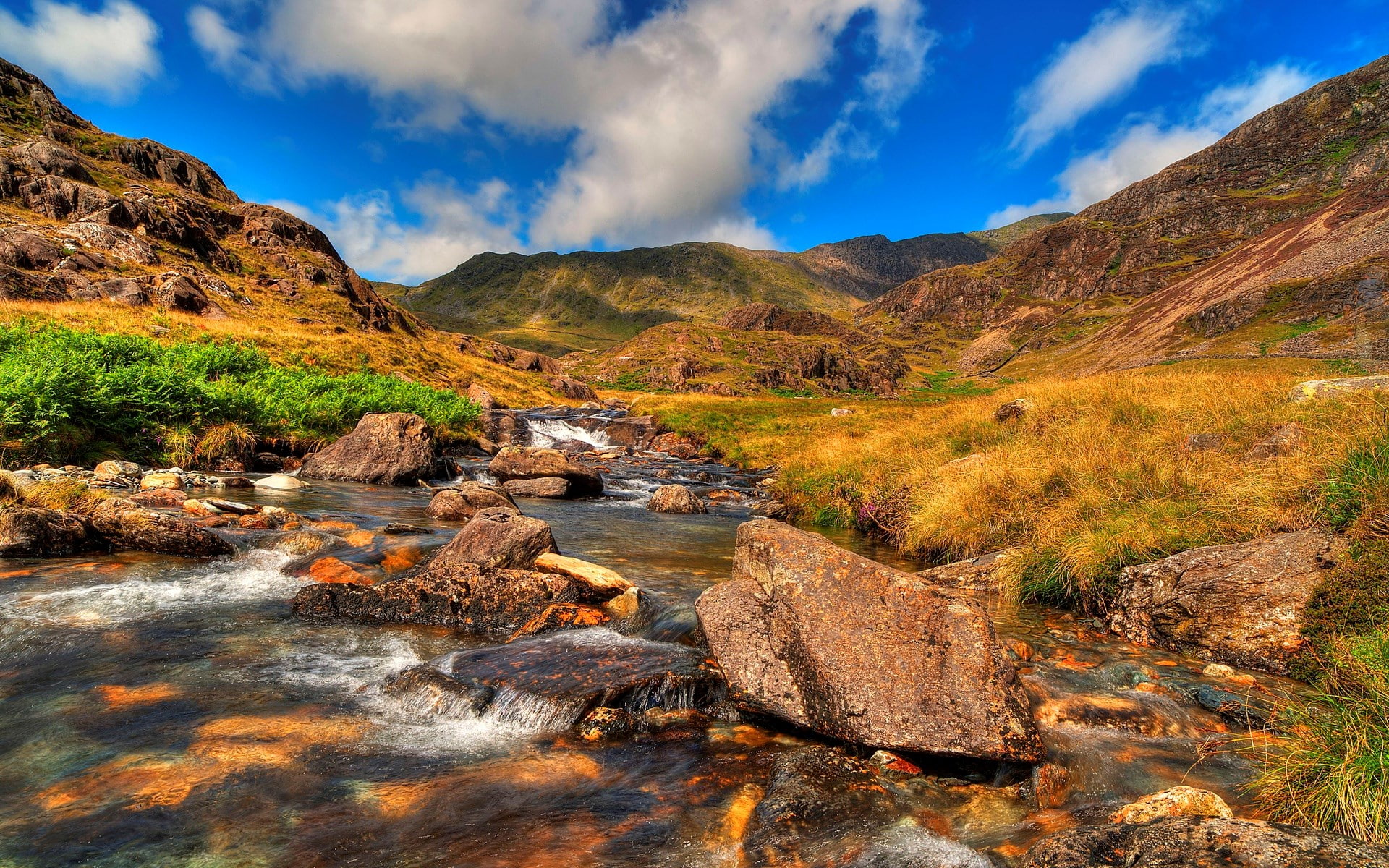 flowing water, tranquil scene, outdoors, solid, non-urban scene, nature, landscape, water, cloud - sky, sky, scenics - nature, rock, rock - object, beauty in nature, HD Wallpaper
