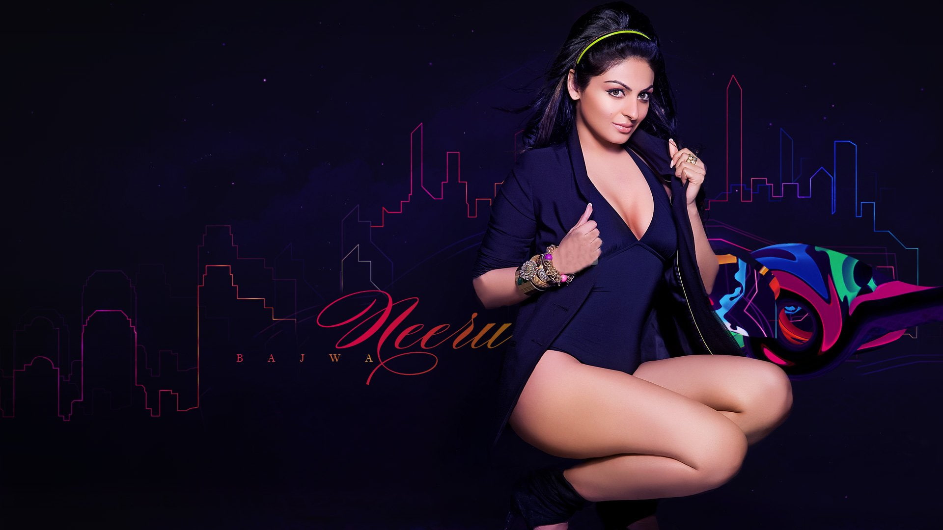 1080P, actress, neeru, bollywood, bajwa, model, babe, HD Wallpaper