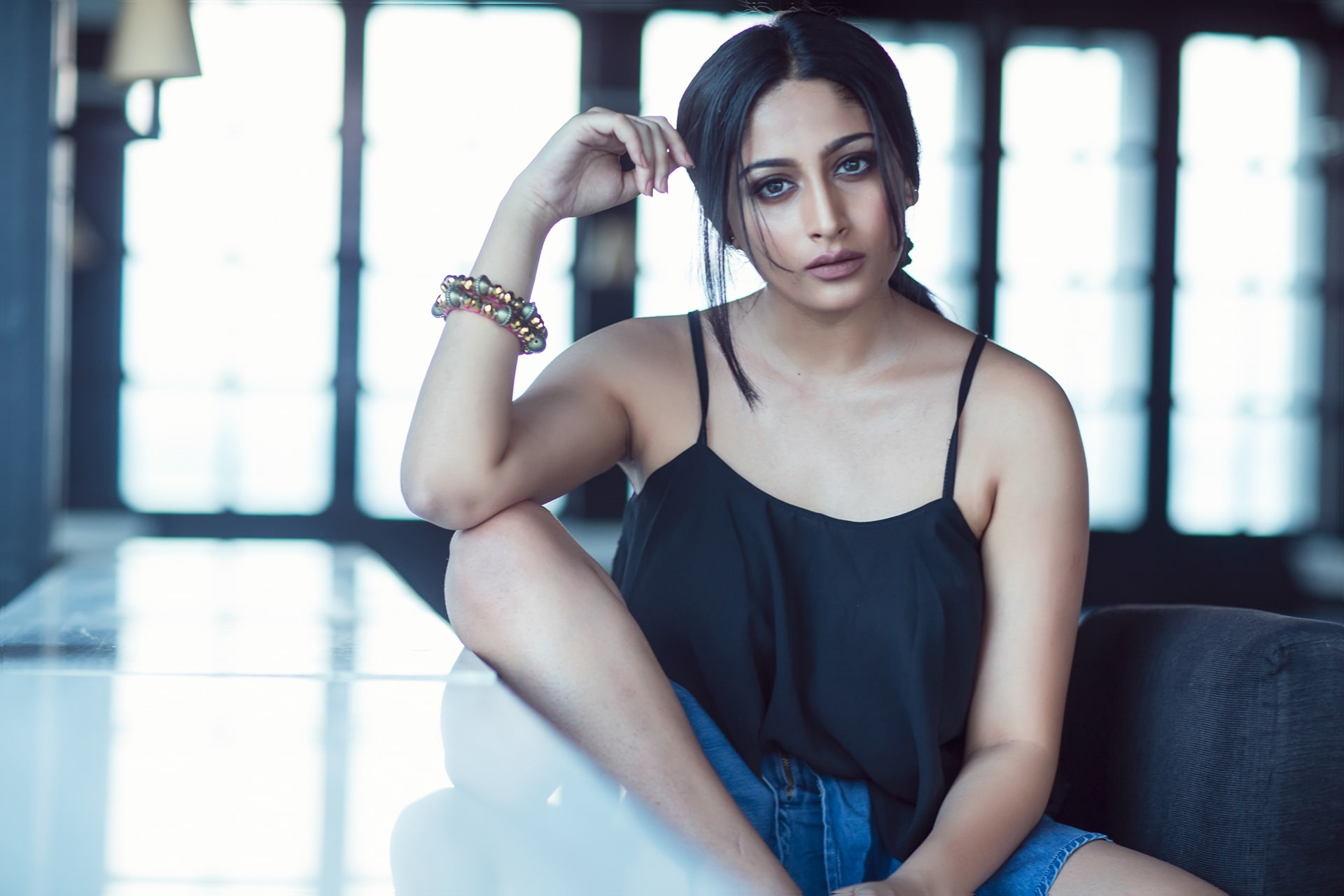 pretty, pose, indian, girl, beautiful, eyes, actress, celebrity, kavya, lips, model, brunette, sexy, smile, hot, face, hair, 1080P, cute, bollywood, figure, HD Wallpaper