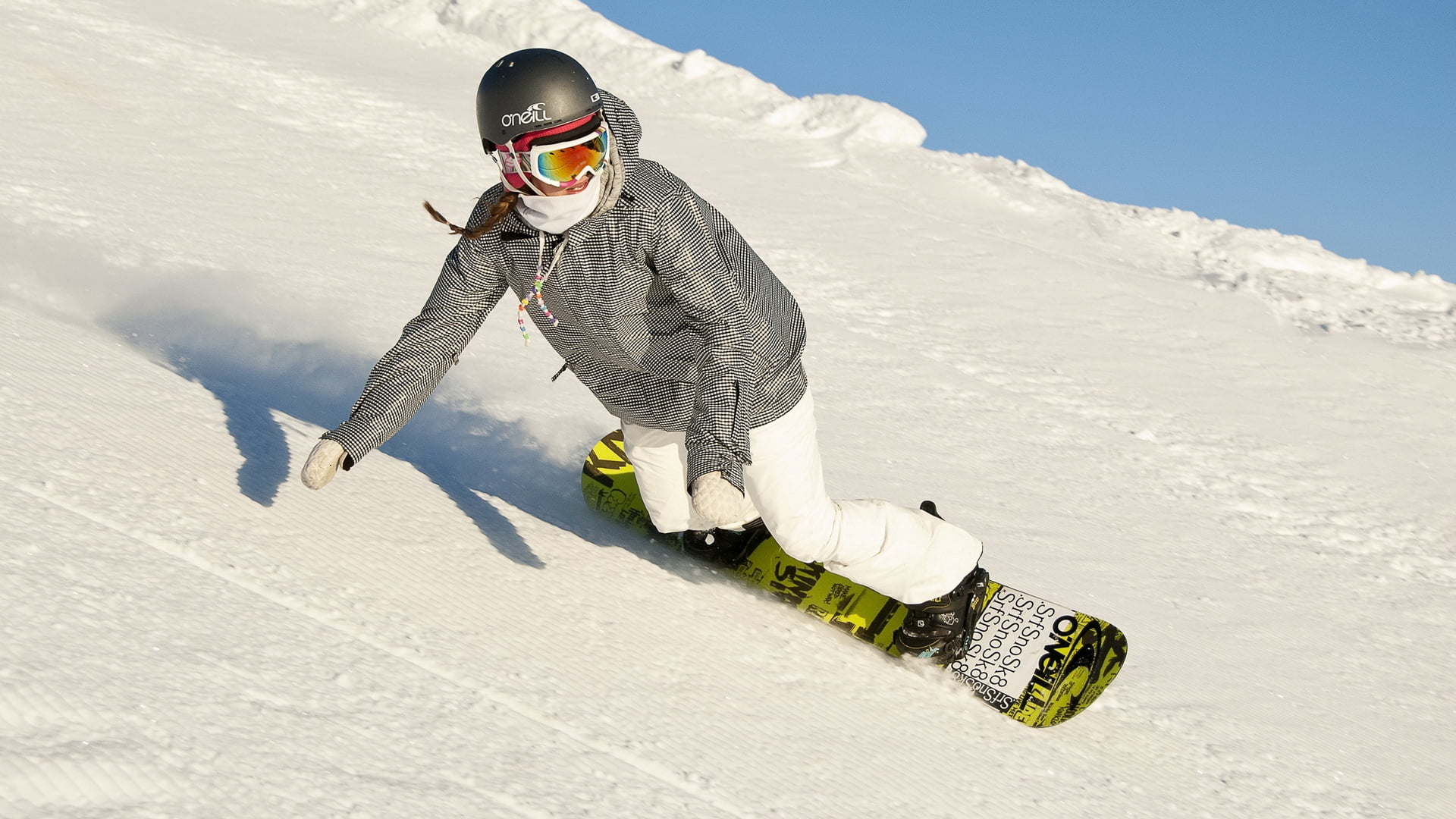 white, snowboarding, cold temperature, sports equipment, sports Glove, hill, child, one Person, gray, s, action, cold - Temperature, vacations, adult, sky, HD Wallpaper