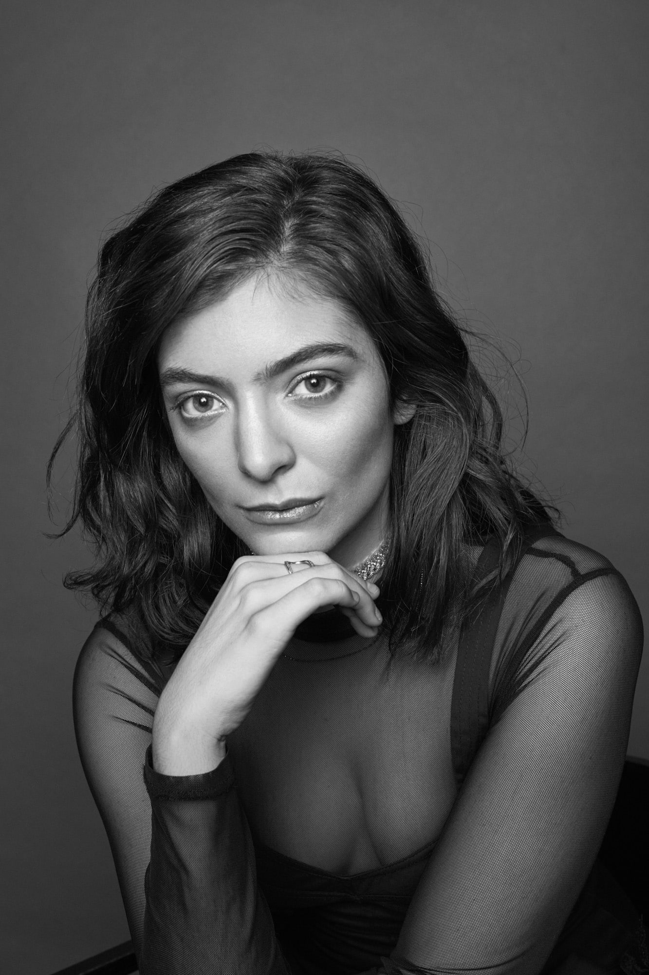 monochrome, women, 1080P, Lorde, music, Phone HD Wallpaper