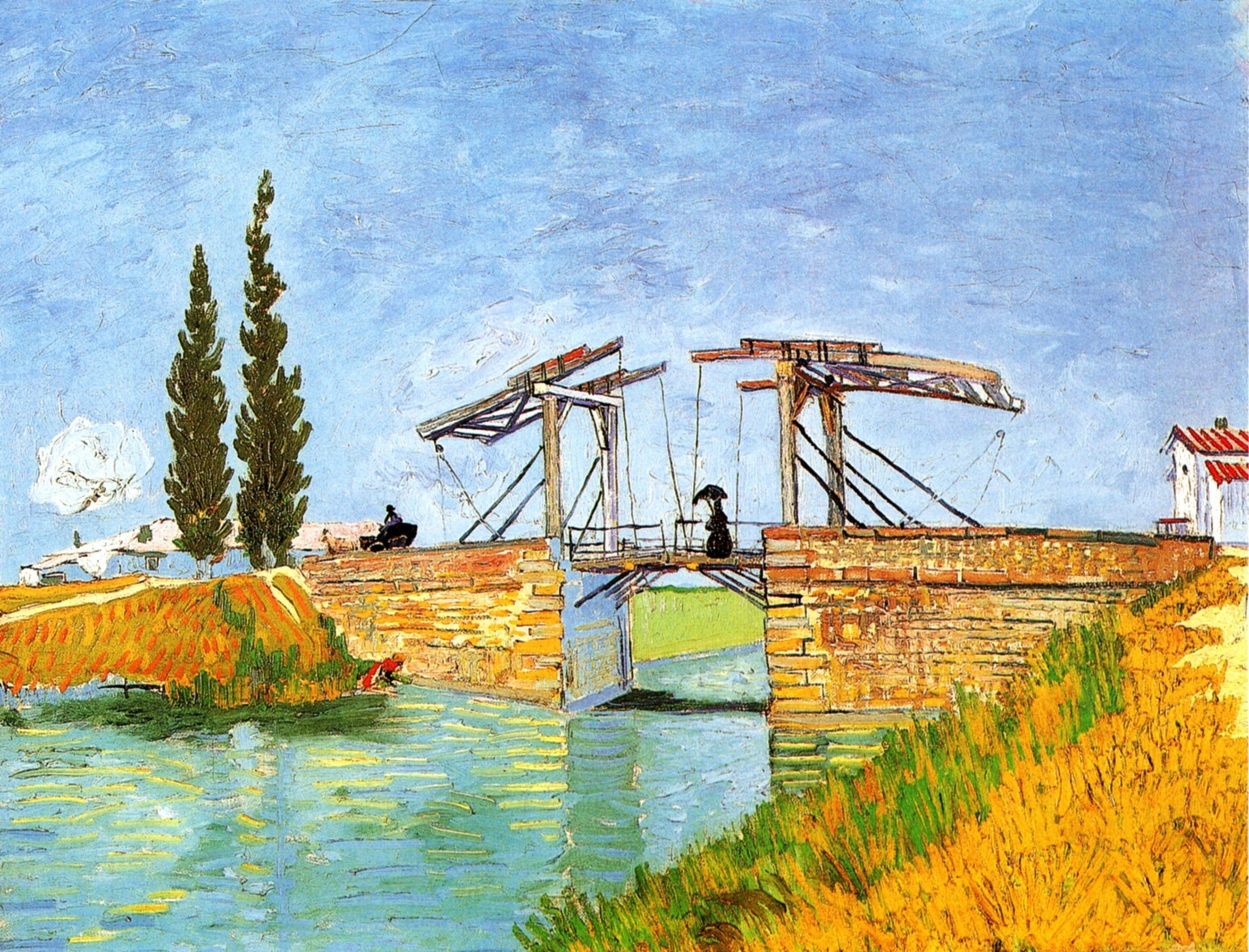 The Langlois, 1080P, Vincent van Gogh, Bridge at Arles 2, HD Wallpaper