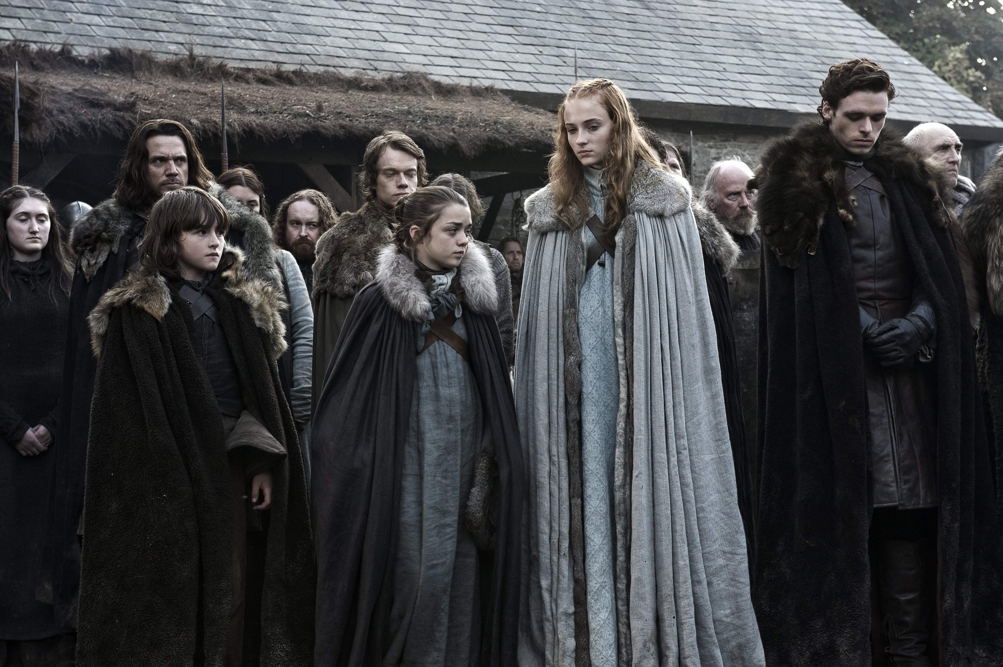 Maisie Williams, Bran Stark, Robb Stark, Sophie Turner, Alfie Allen, Isaac Hempstead-Wright, Theon Greyjoy, Game Of Thrones, 4K, Sansa Stark, Richard Madden, HD Wallpaper