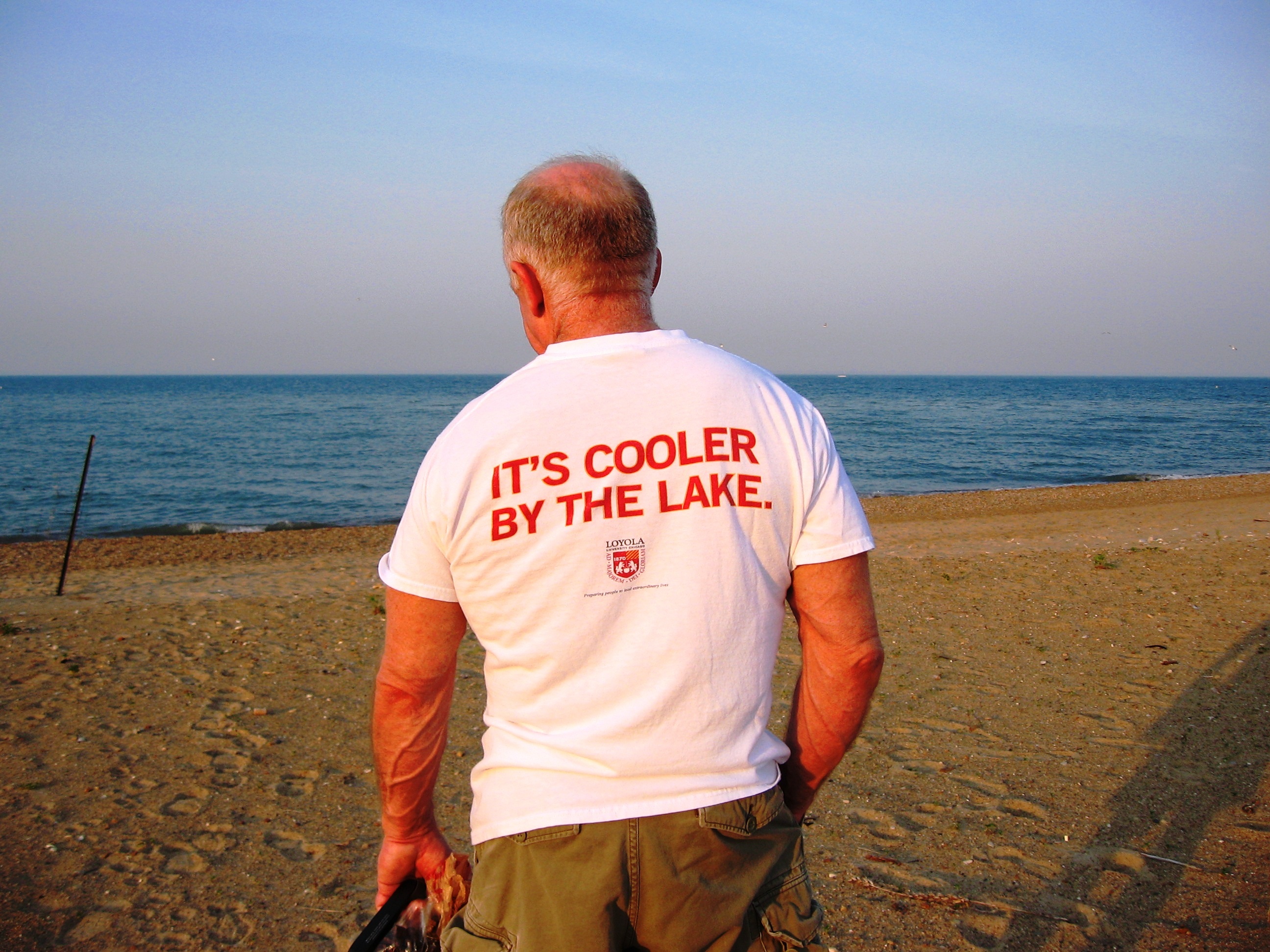 senior Adult, horizon over water, rogers park, sea, dusk, twilight, sand, outdoors, one person, sky, rear view, man, scenics - nature, coast, western script, HD Wallpaper
