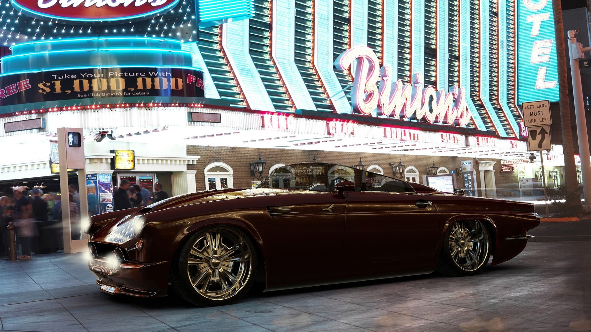 thunderbird, x, Custom, ford, art, las, hd, vegas, tuning, 1080P, cars, Las Vegas, HD Wallpaper