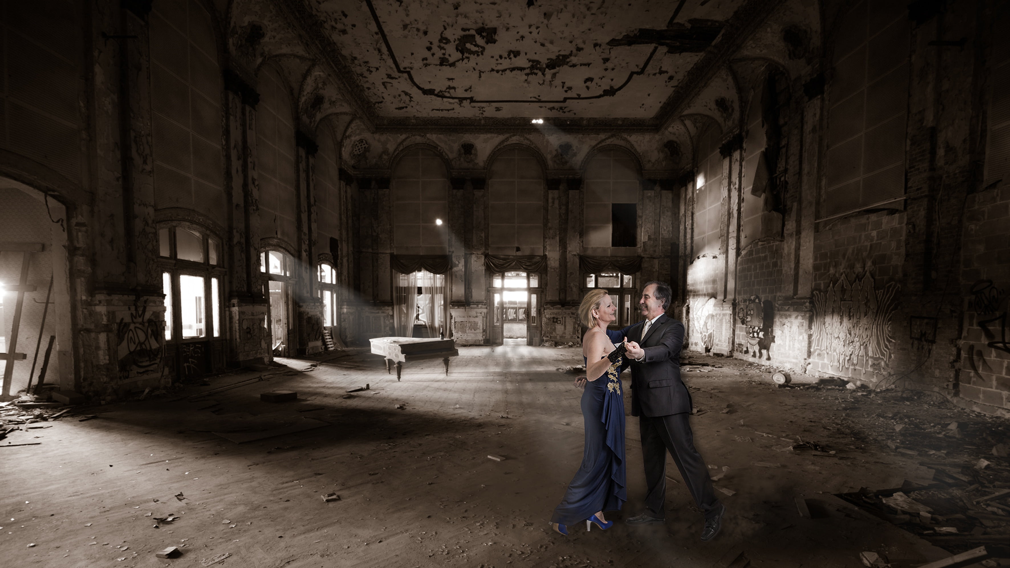 room, empty, adult, dance, side view, indoors, history, domestic room, human, lost place, window, ballroom, contemplation, abandoned, building, clothing, HD Wallpaper