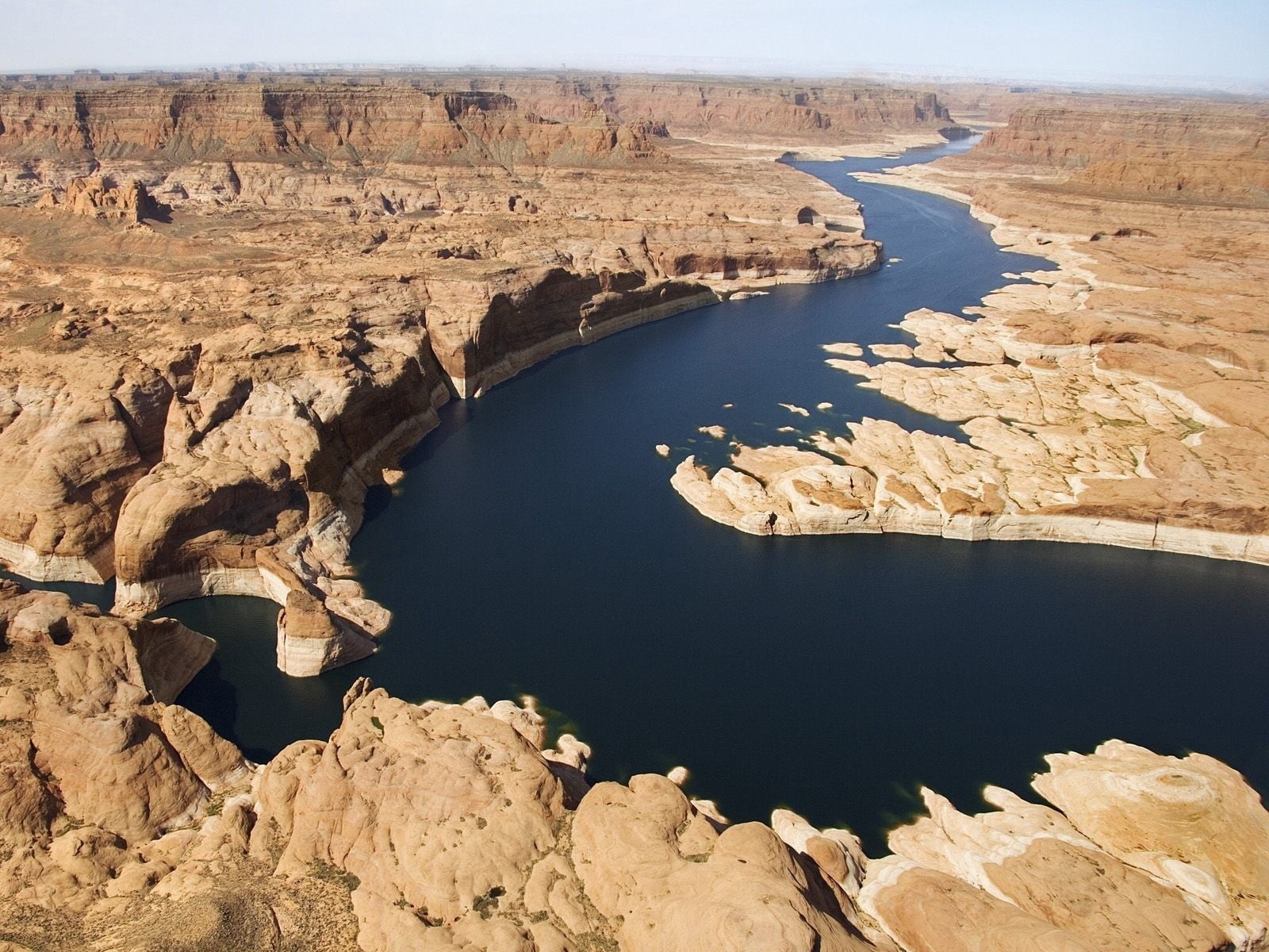 canyon, scenics - nature, reservoir, desert, tranquility, day, arizona, travel destinations, beauty in nature, environment, geology, dam, hoover Dam, colorado River, HD Wallpaper