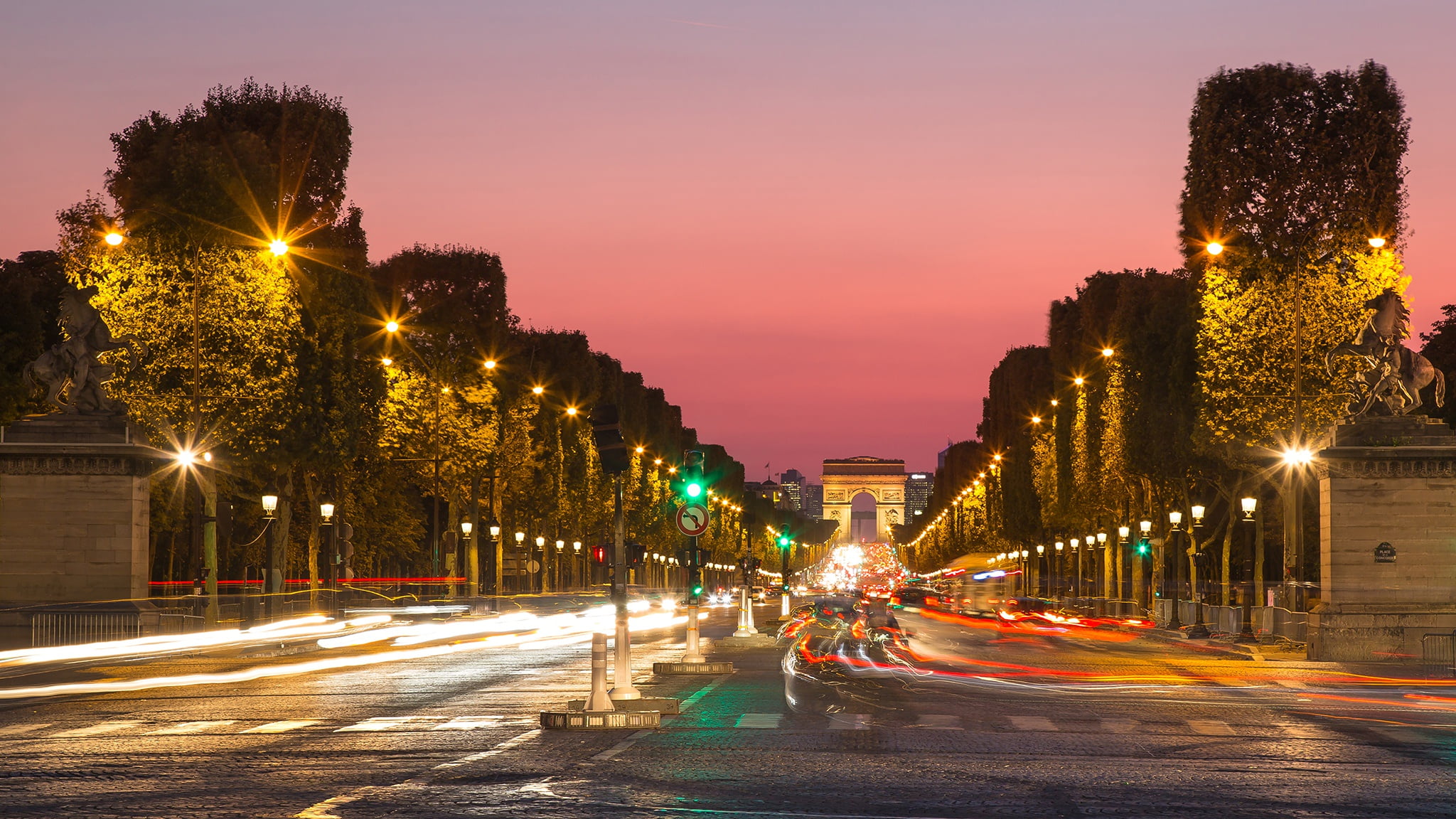 Night, Monuments, Monument, Time-Lapse, Paris, 1080P, Arc De Triomphe, Champs-Élysées, HD Wallpaper