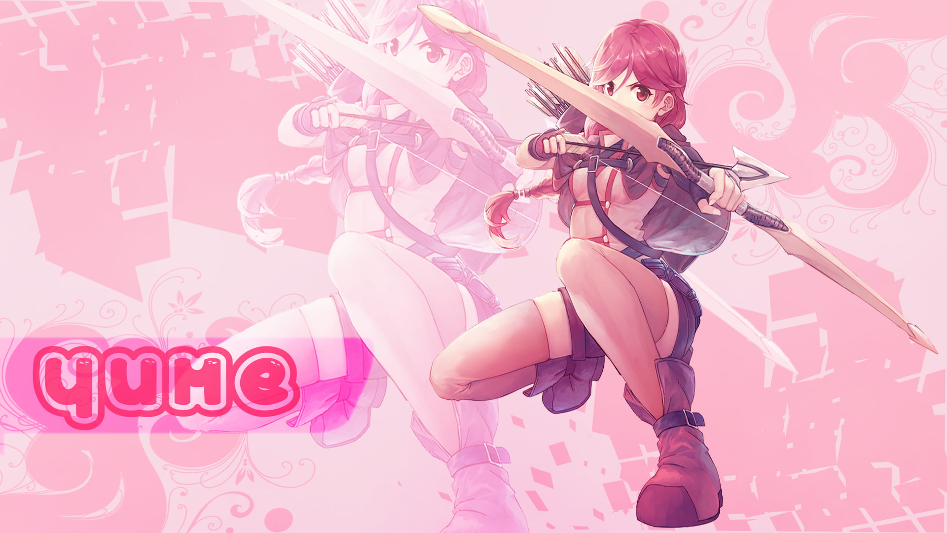 lifestyles, side view, young adult, one person, pink color, hair, dancing, women, creativity, 1080P, Yume (character), thigh-highs, studio shot, hairstyle, HD Wallpaper