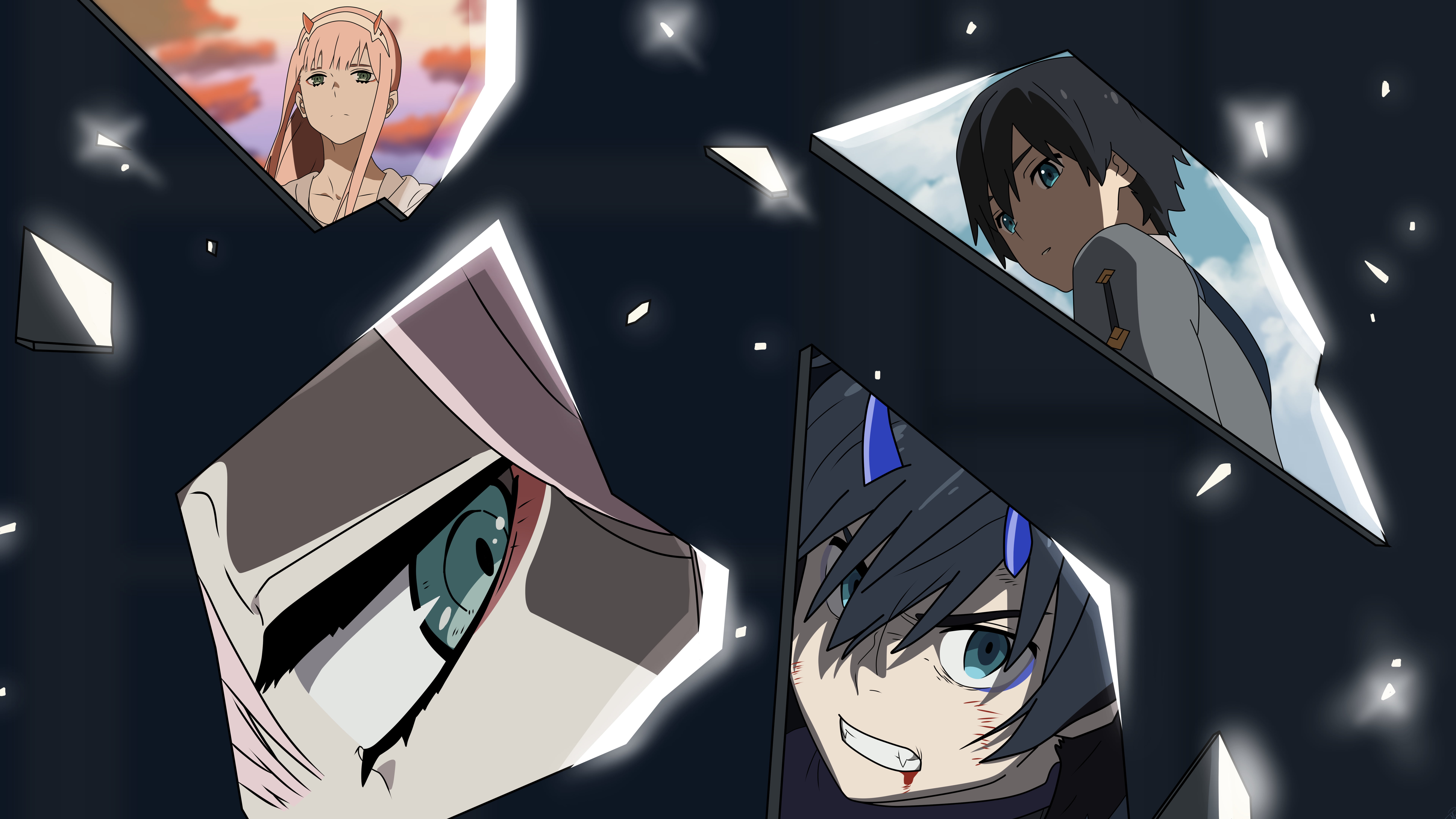 Darling in the FranXX, 8K, Hiro (Darling in the FranXX), Zero Two (Darling in the FranXX), Anime, HD Wallpaper
