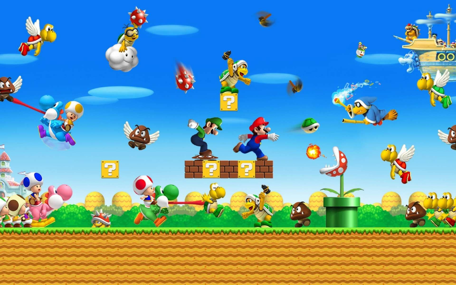 super, animal themes, flying, bross, day, video, motion, sky, nature, land, large group of objects, multi colored, blue, green color, outdoors, 1080P, HD Wallpaper