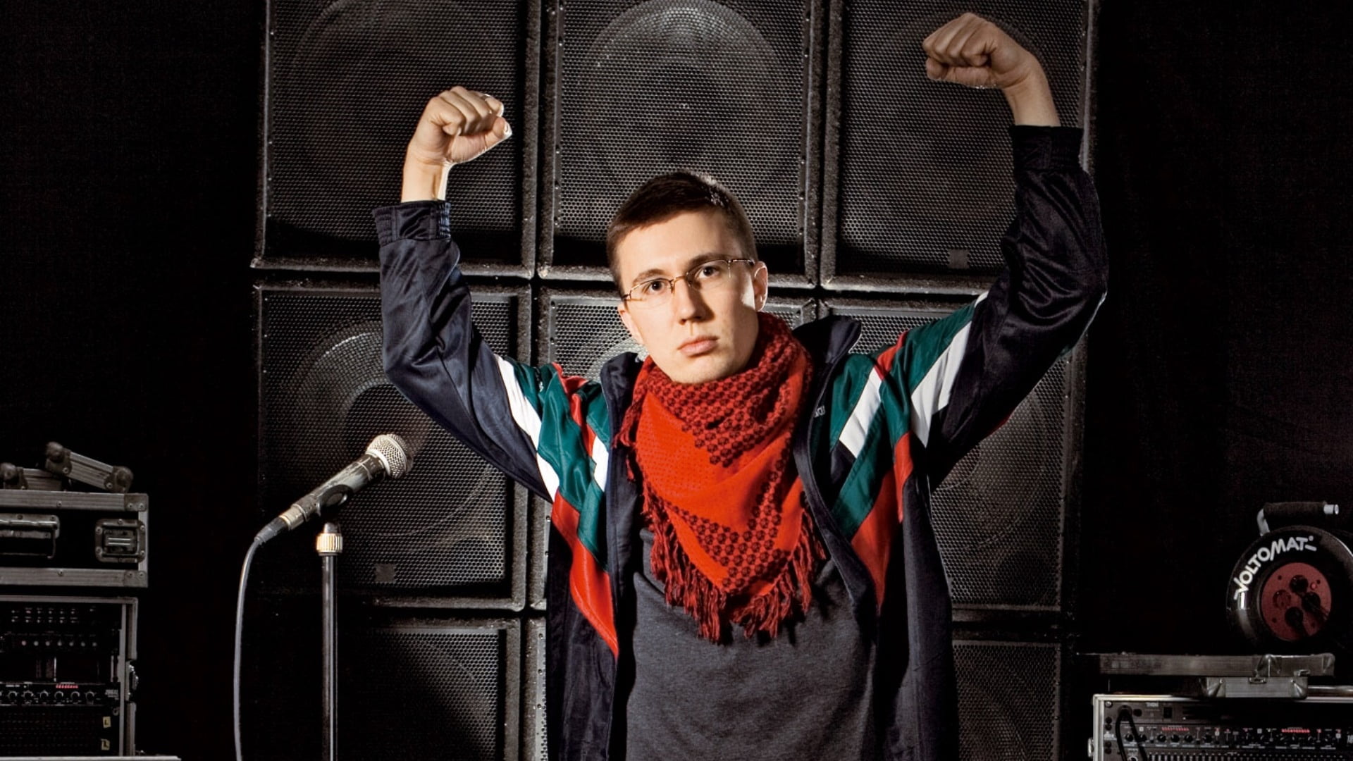 music, human body part, young adult, standing, arms raised, front view, one person, prinz pi, shawl, man, jacket, studio shot, emotion, human limb, human arm, HD Wallpaper