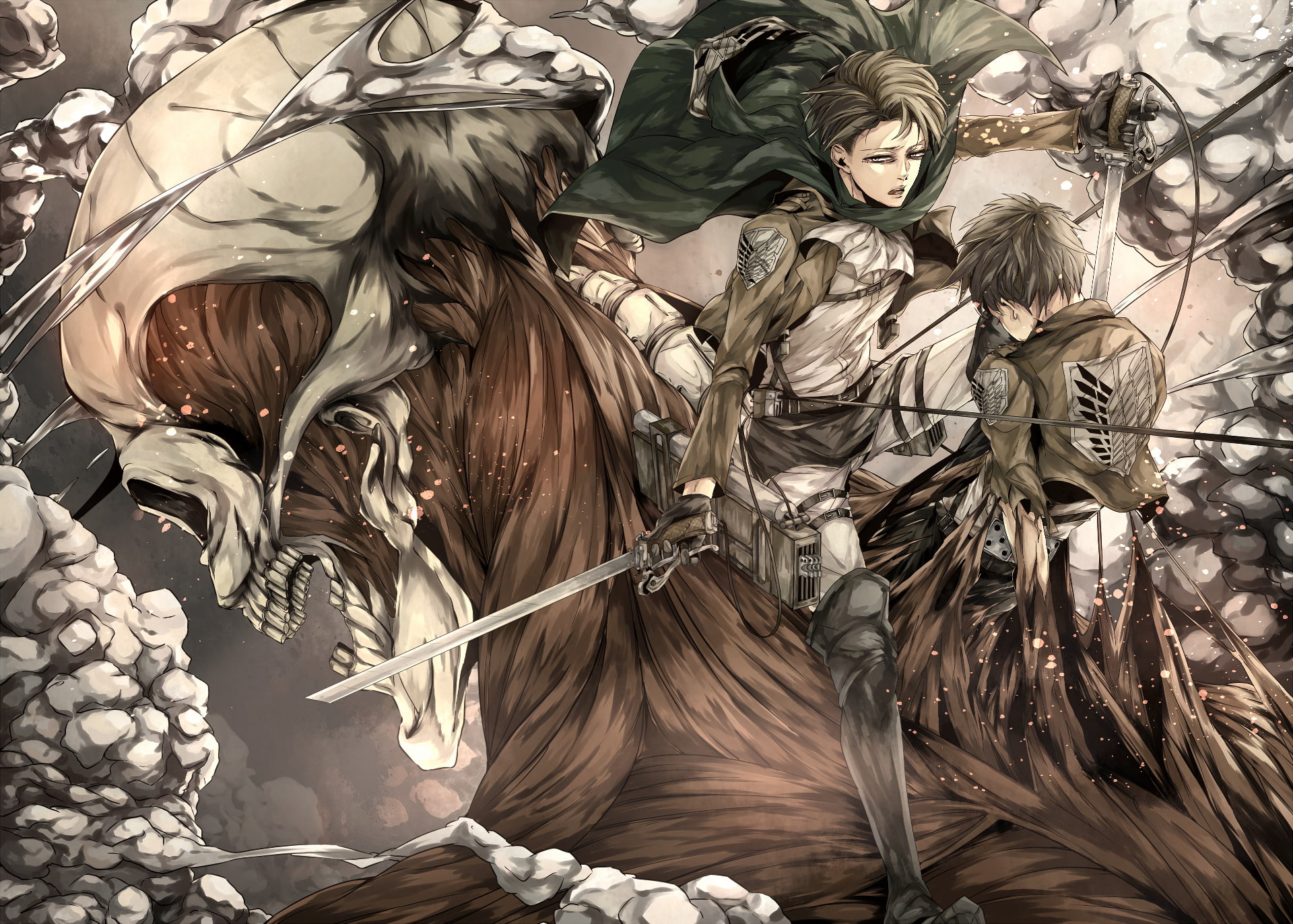 Anime, Attack On Titan, Shingeki No Kyojin, Levi Ackerman, 1080P, Eren Yeager, HD Wallpaper