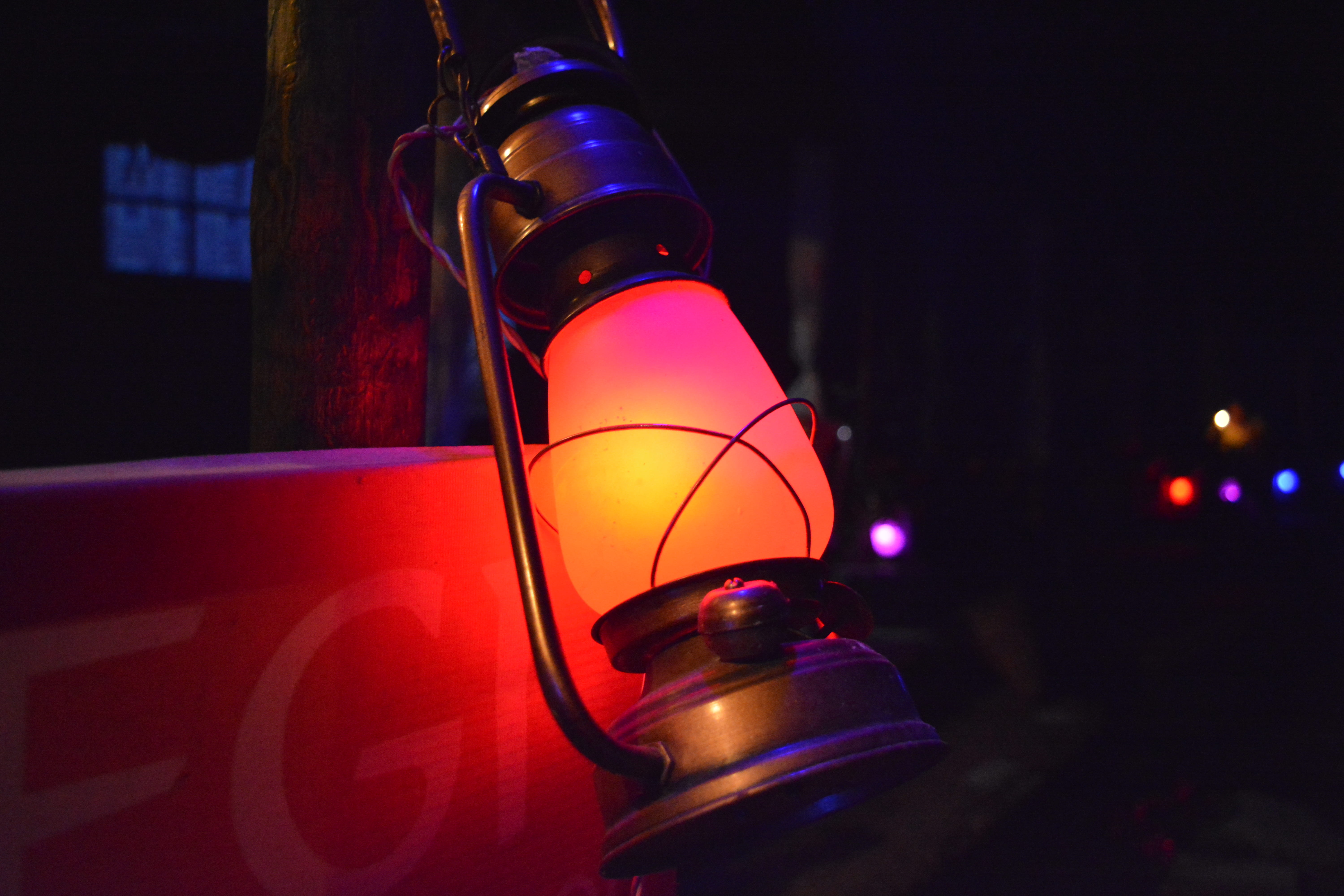 dark, electric light, 5K, technology, light, illuminated, steel, gray, light - natural phenomenon, red, night, energy, street, container, evening, kerosene, HD Wallpaper