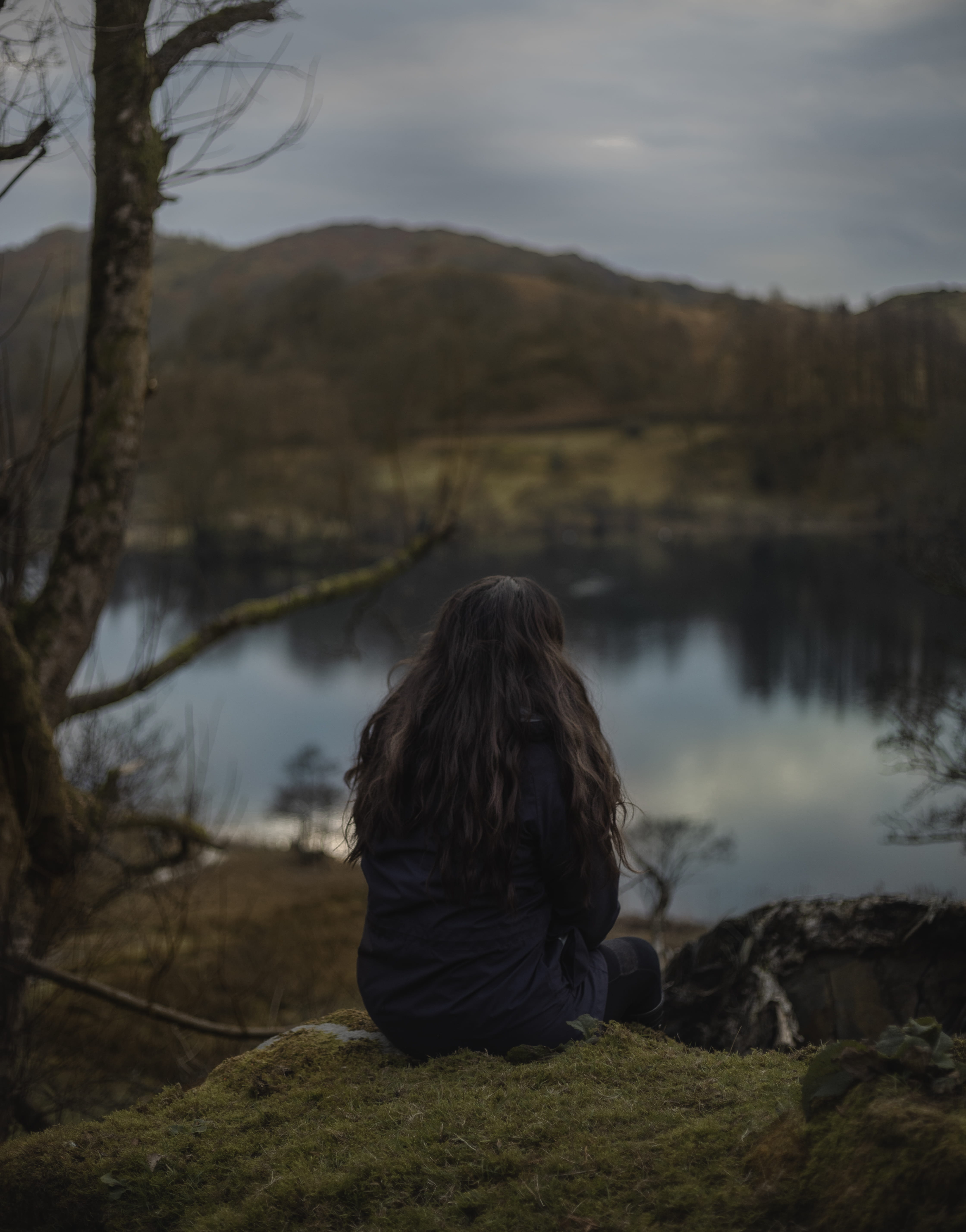 nature, one person, forest, ground, tree, plant, water, sky, explorer, real people, land, woman, adult, vegetation, tranquil scene, scenery, lake, long hair, Phone HD Wallpaper