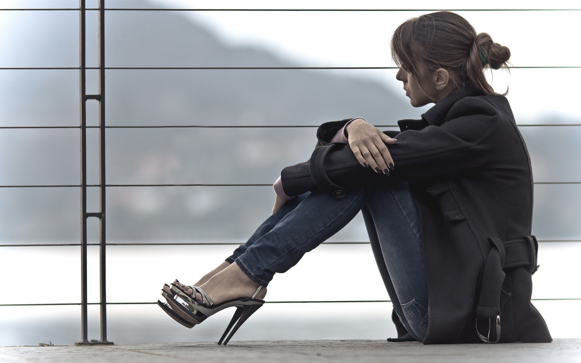 Girl, Pose, 1080P, Sitting, Mood, HD Wallpaper