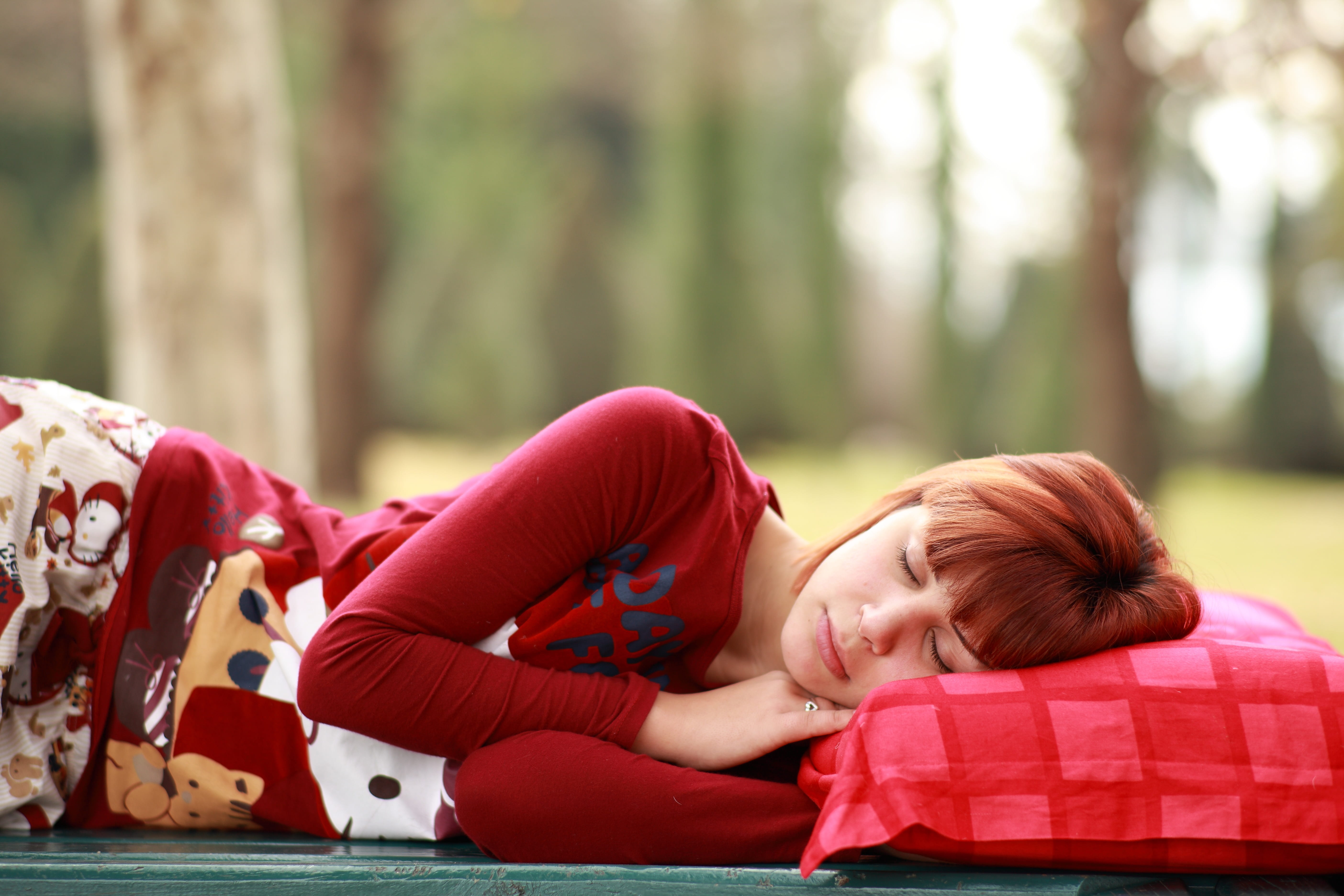 exposure, the young woman, outdoor, model, hairstyle, beauty, modern, young model, sleep, contact, forest, fiction, sleepwalking, day, young adult, musical instrument, HD Wallpaper