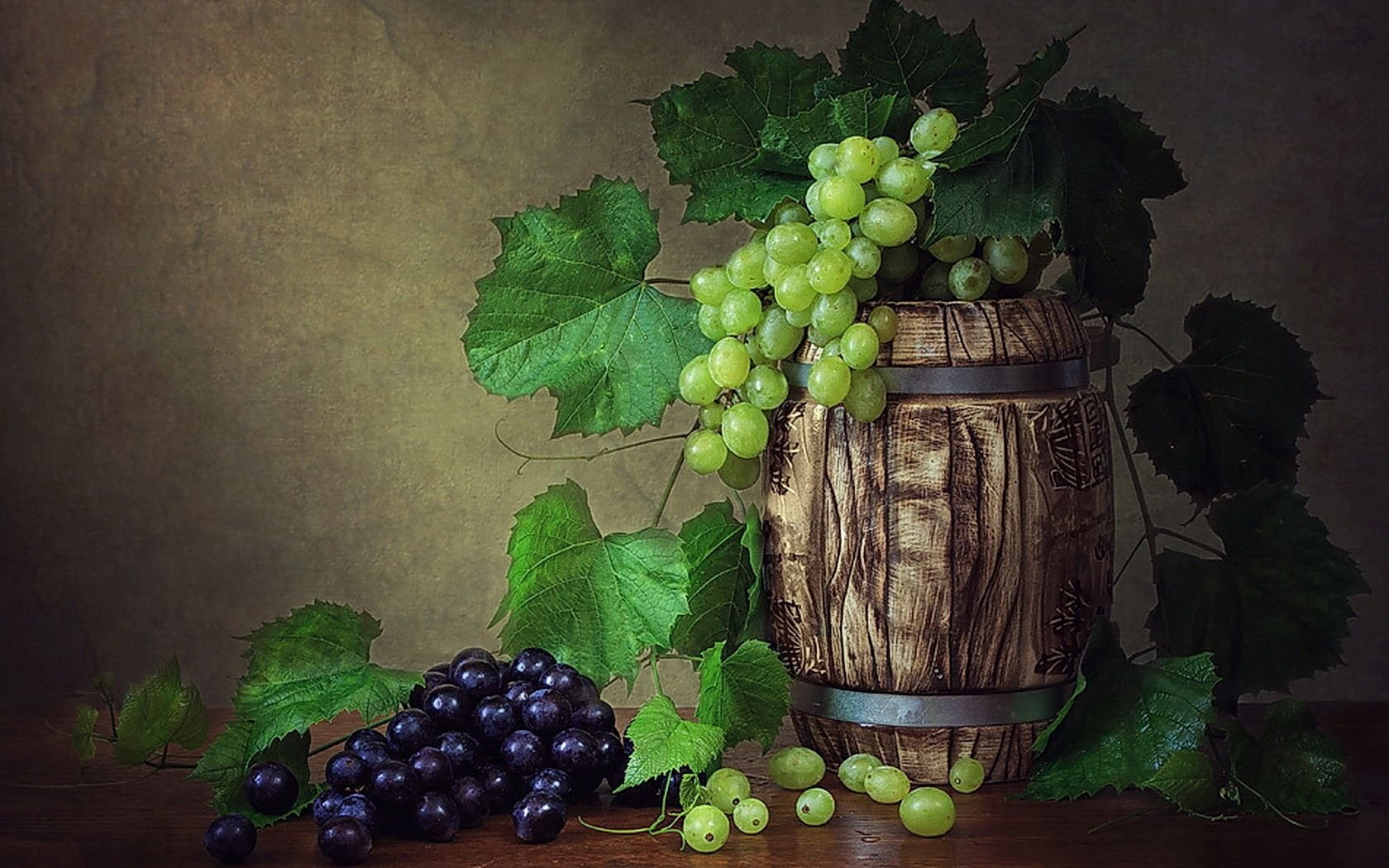 Still Life, Barrel, Photography, Grapes, 720P, Wine, HD Wallpaper