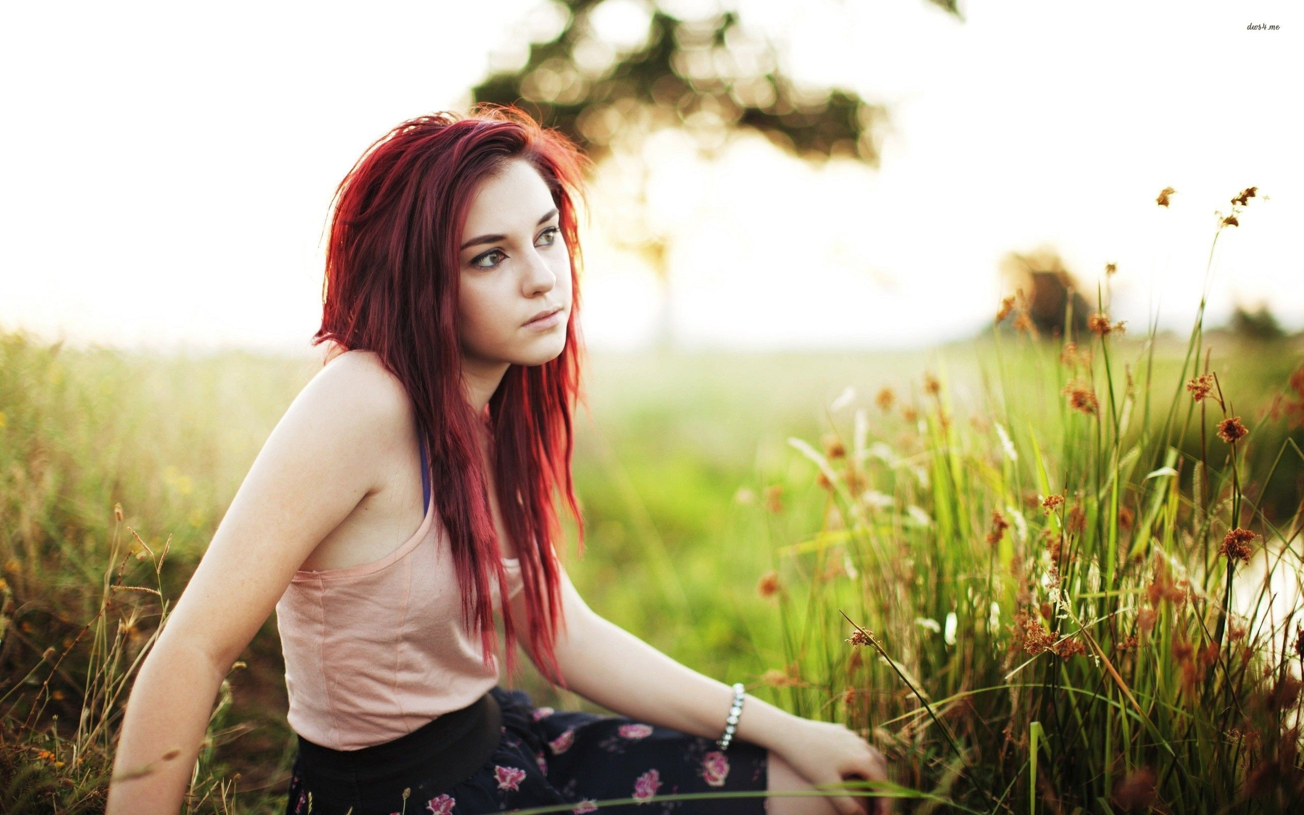 women outdoors, 2K, redhead, Tosha McCarter, HD Wallpaper