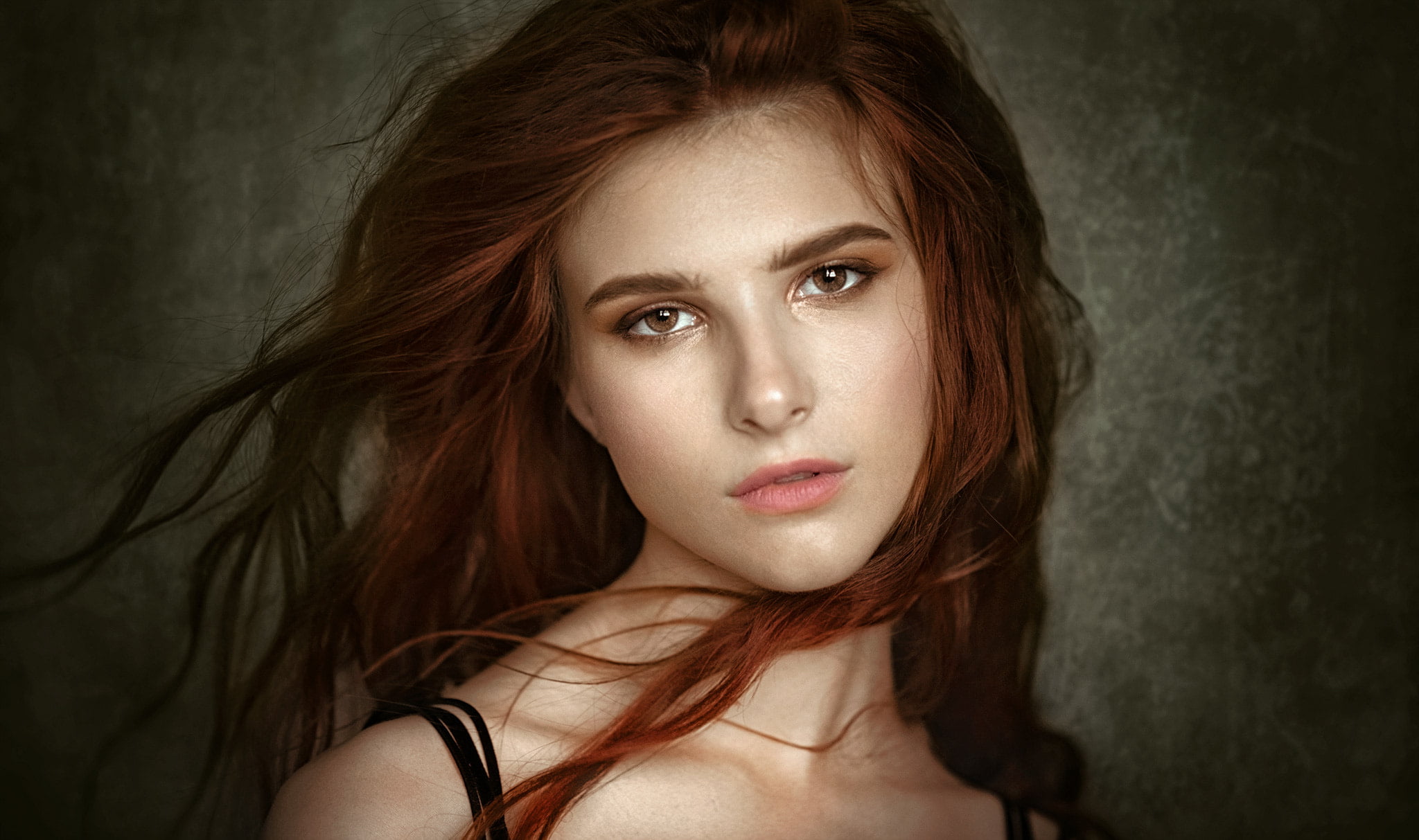 1080P, Виола, Albert Lesnoy, looking at viewer, readhead, women, model, portrait, HD Wallpaper