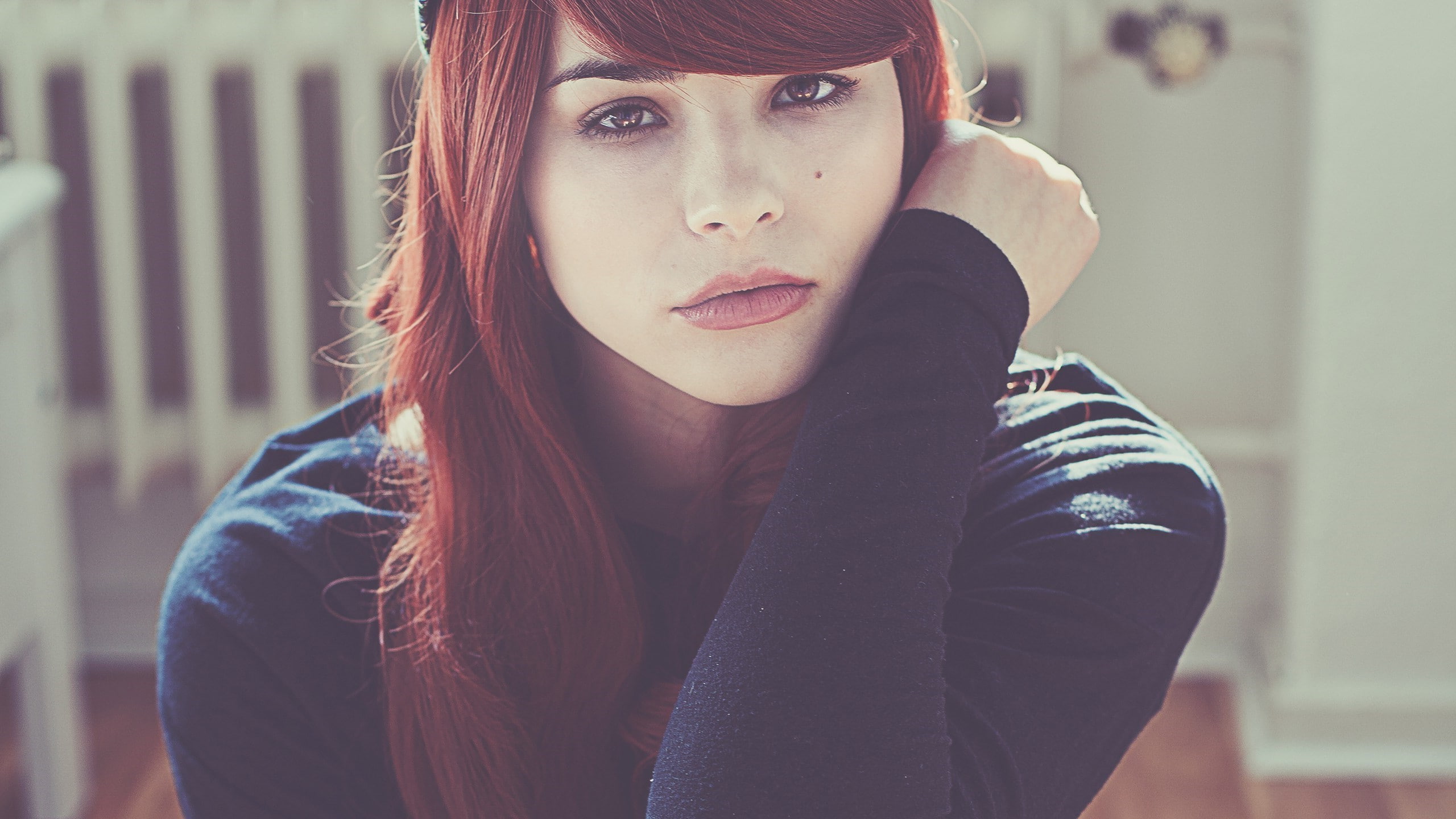 readhead women face redhead julia coldfront, 2K, HD Wallpaper